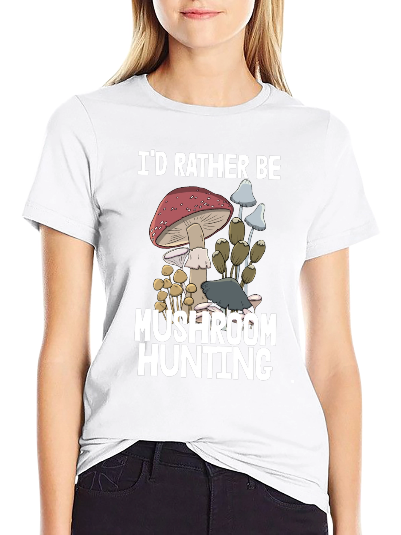 Black Mushroom Hunting Graphic Tee view 9