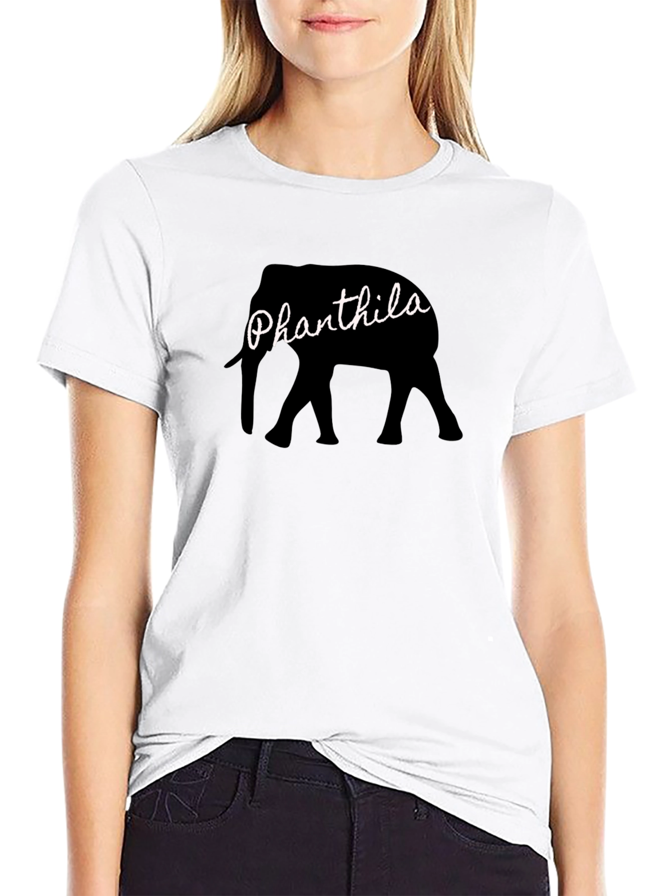 Black Phanthila Elephant Black T-Shirt view 9