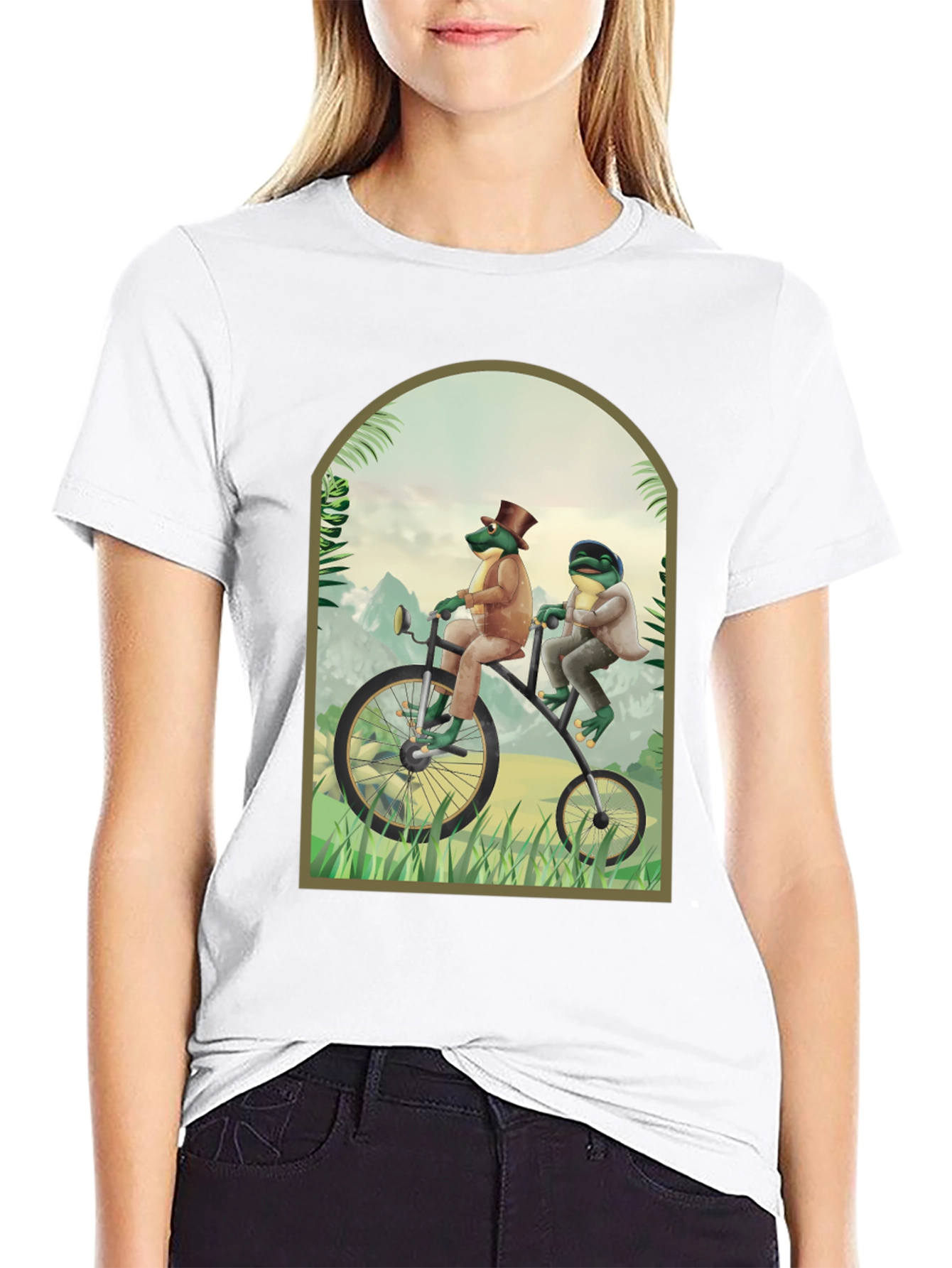 Black Frogs on a Bike T-Shirt view 9
