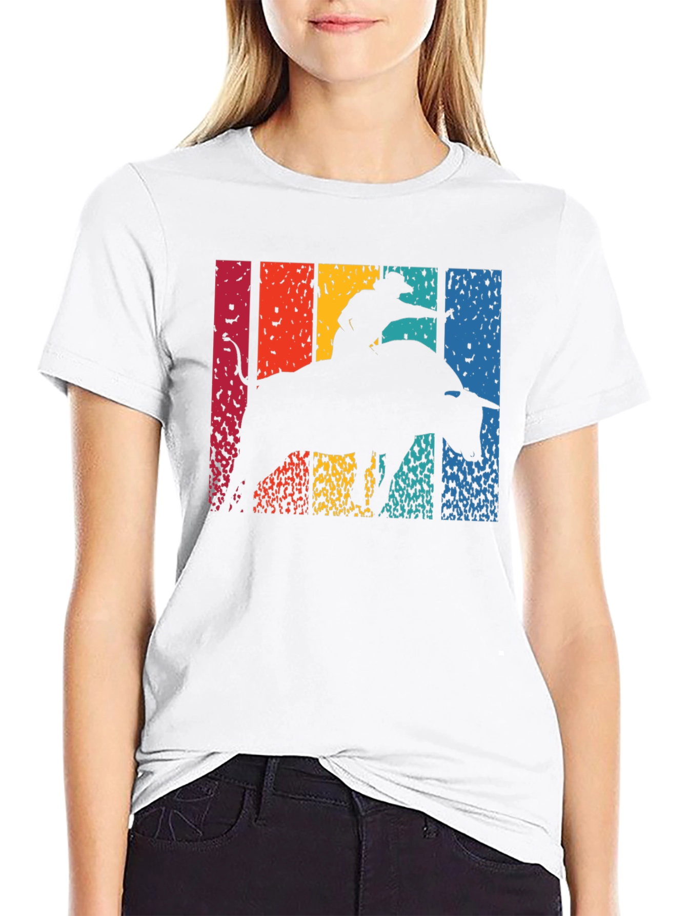 Retro Bull Rider Graphic T-Shirt - 9
