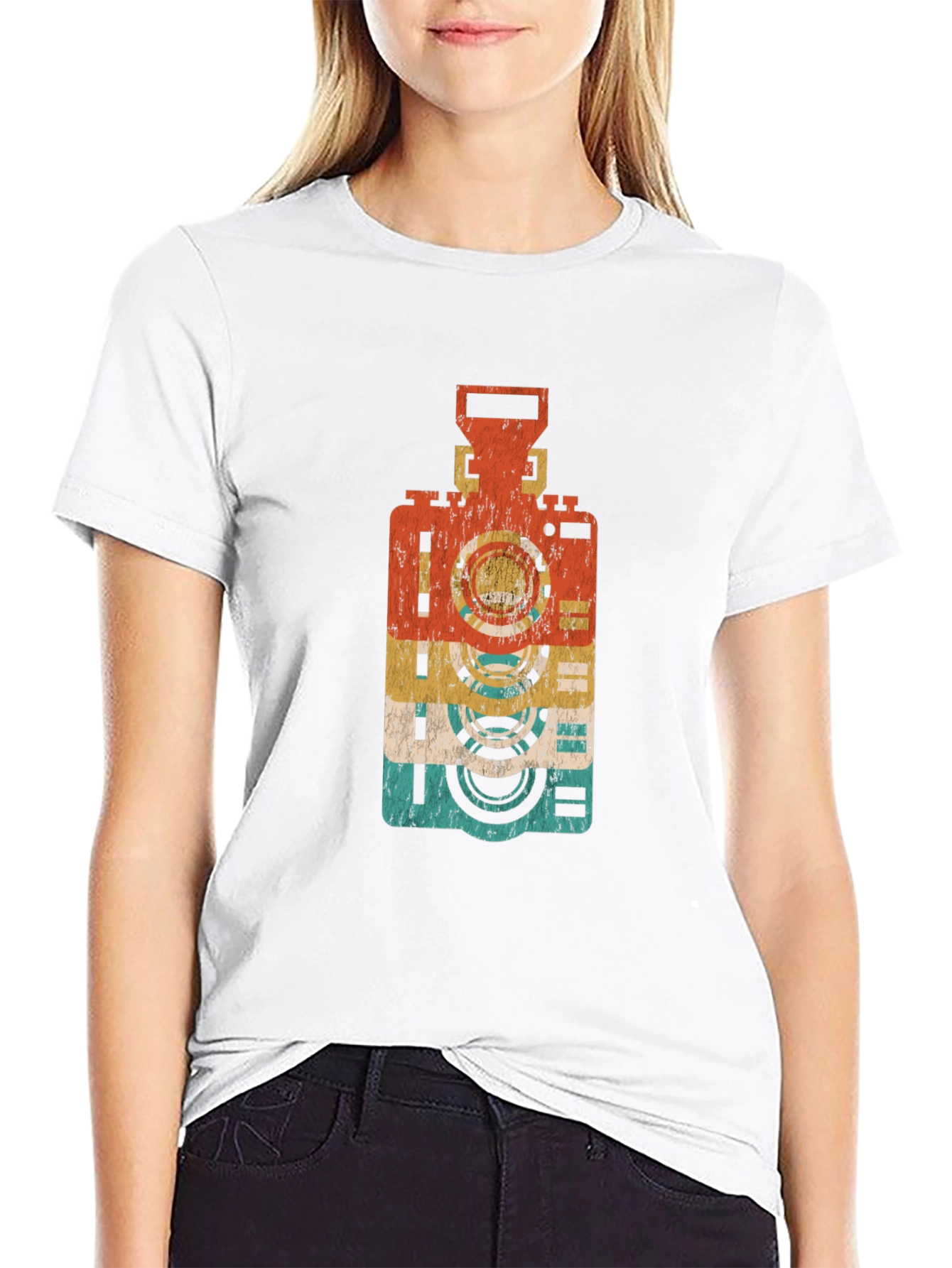 Black Retro Camera Graphic Tee - Cool Vintage Style view 9