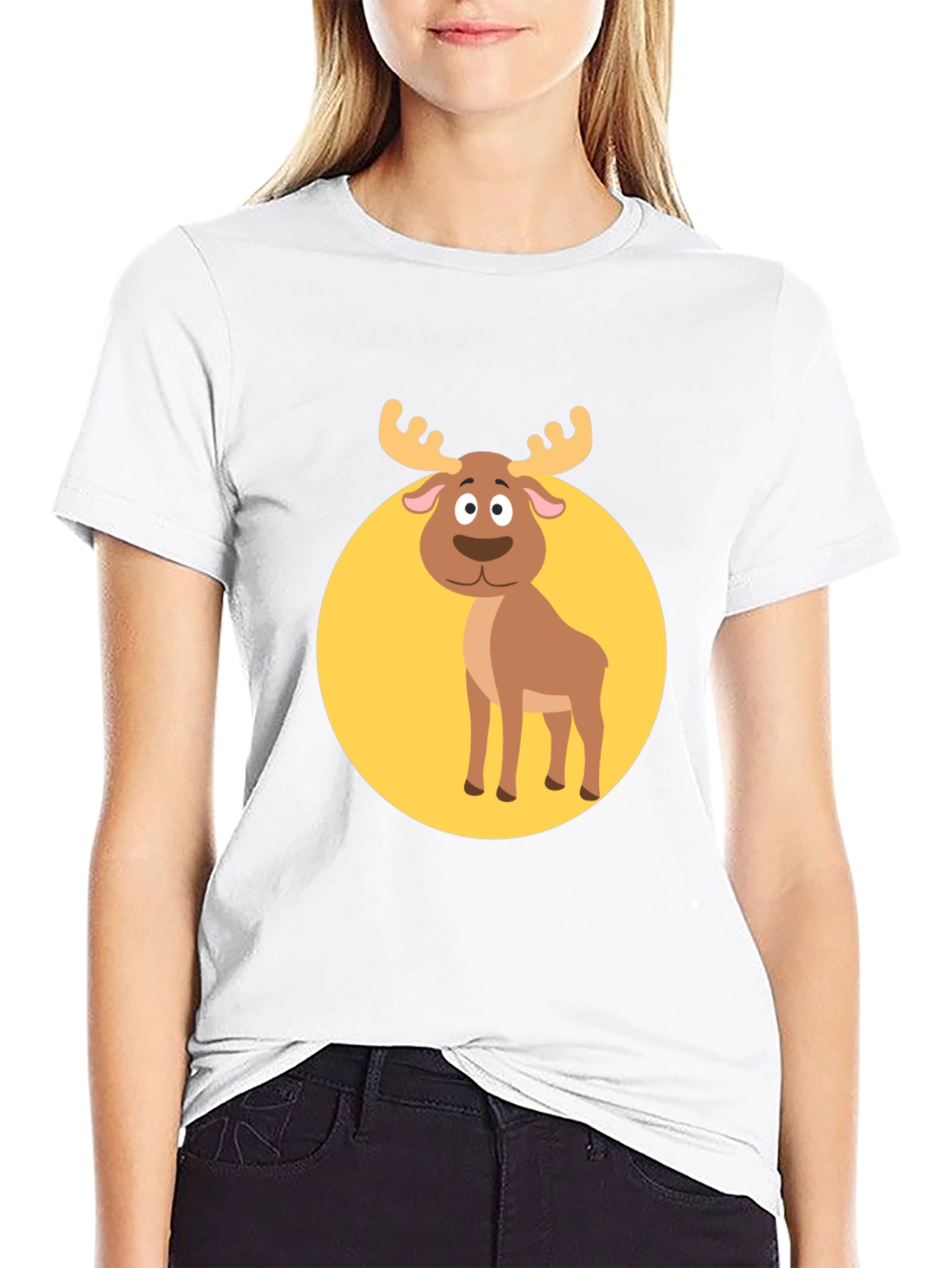 Black Funny Moose Graphic Tee -  Black T-Shirt view 9