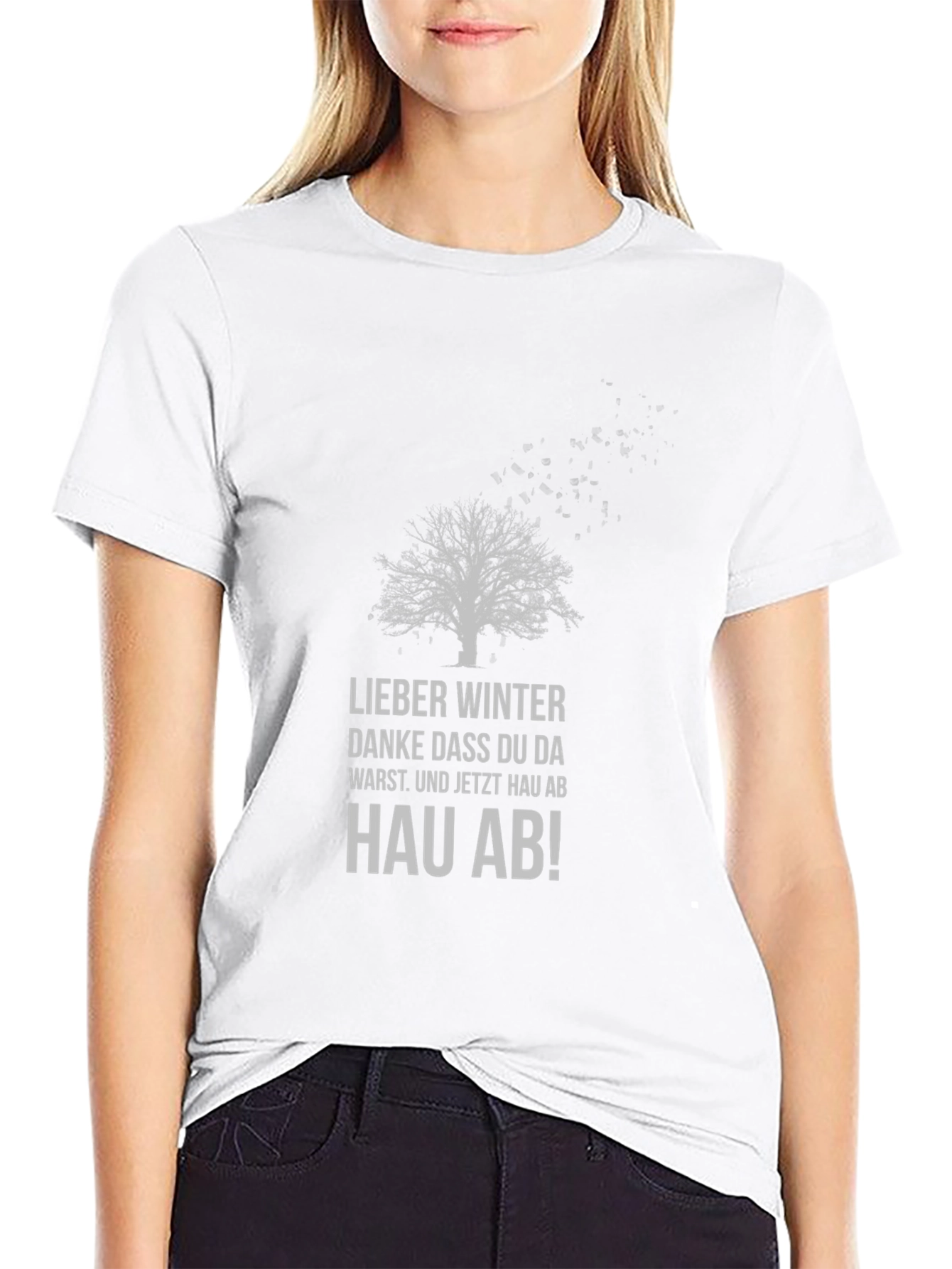 Black Winter's Gone Black T-Shirt - Tree Design view 9