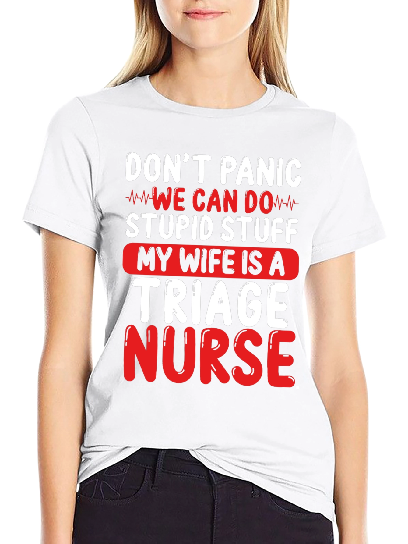 Black Don't Panic Triage Nurse Graphic Tee view 9