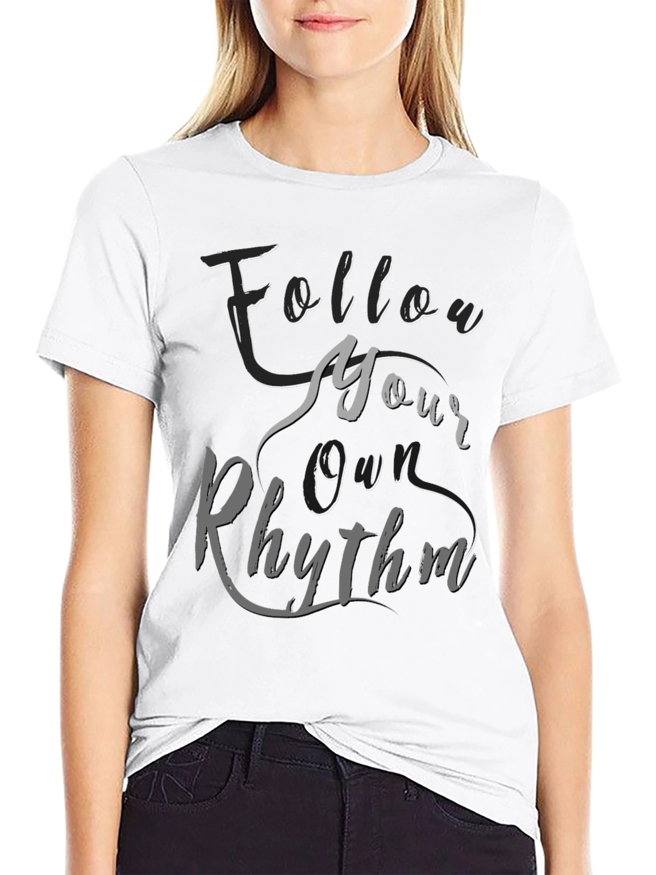 Black Follow Your Own Rhythm Graphic T-Shirt view 9