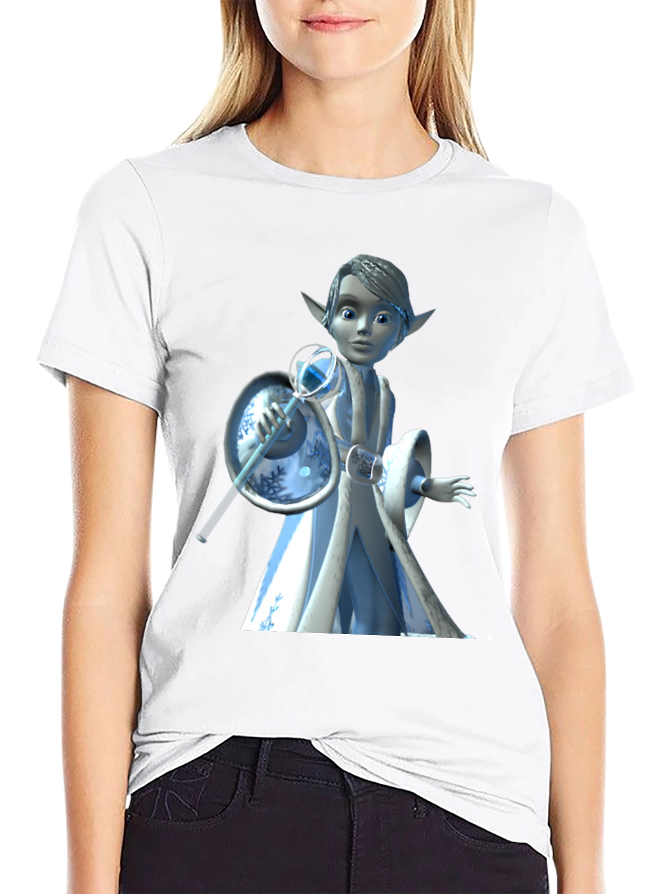 Black Cartoon Character Graphic Tee - Black T-Shirt view 9