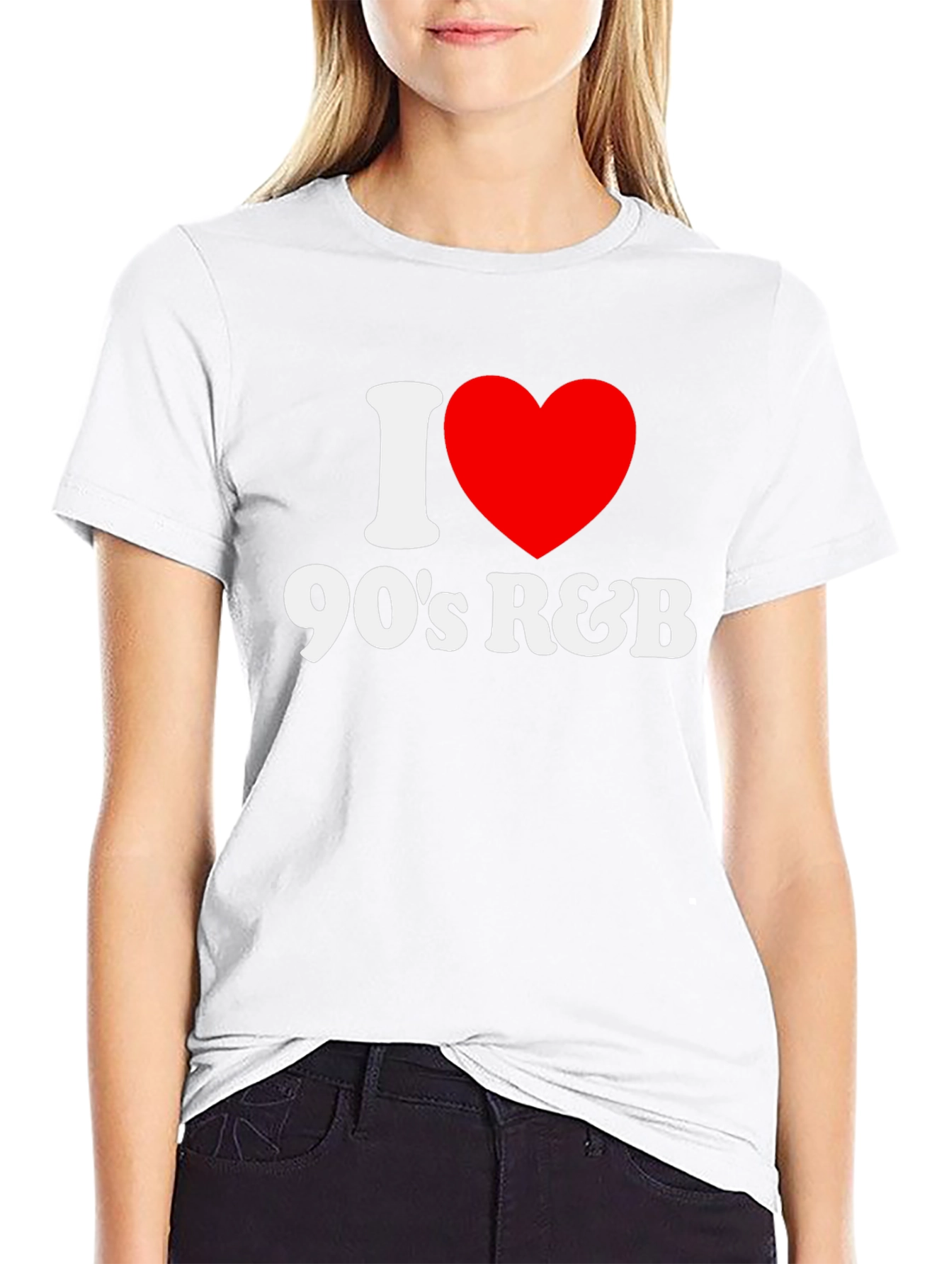Black I Heart 90s R&B Black T-Shirt view 9