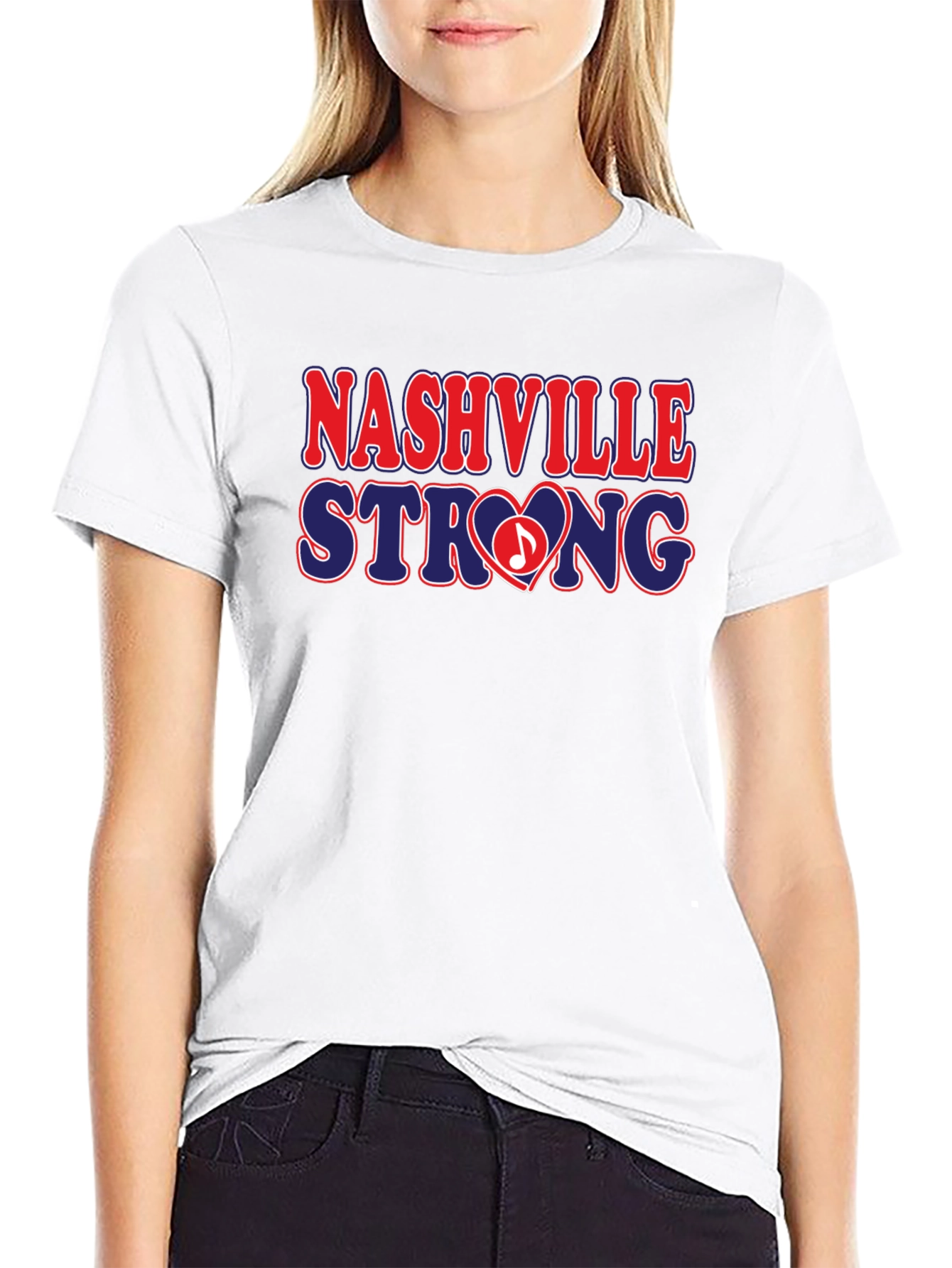 Black Nashville Strong Graphic T-Shirt view 9