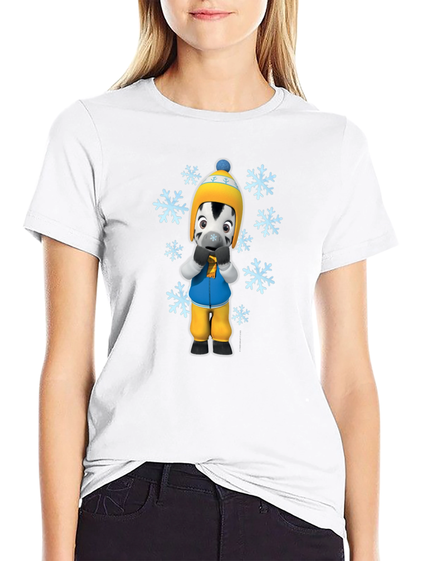 Winter Zebra Graphic Tee - Black Unisex T-Shirt - 9