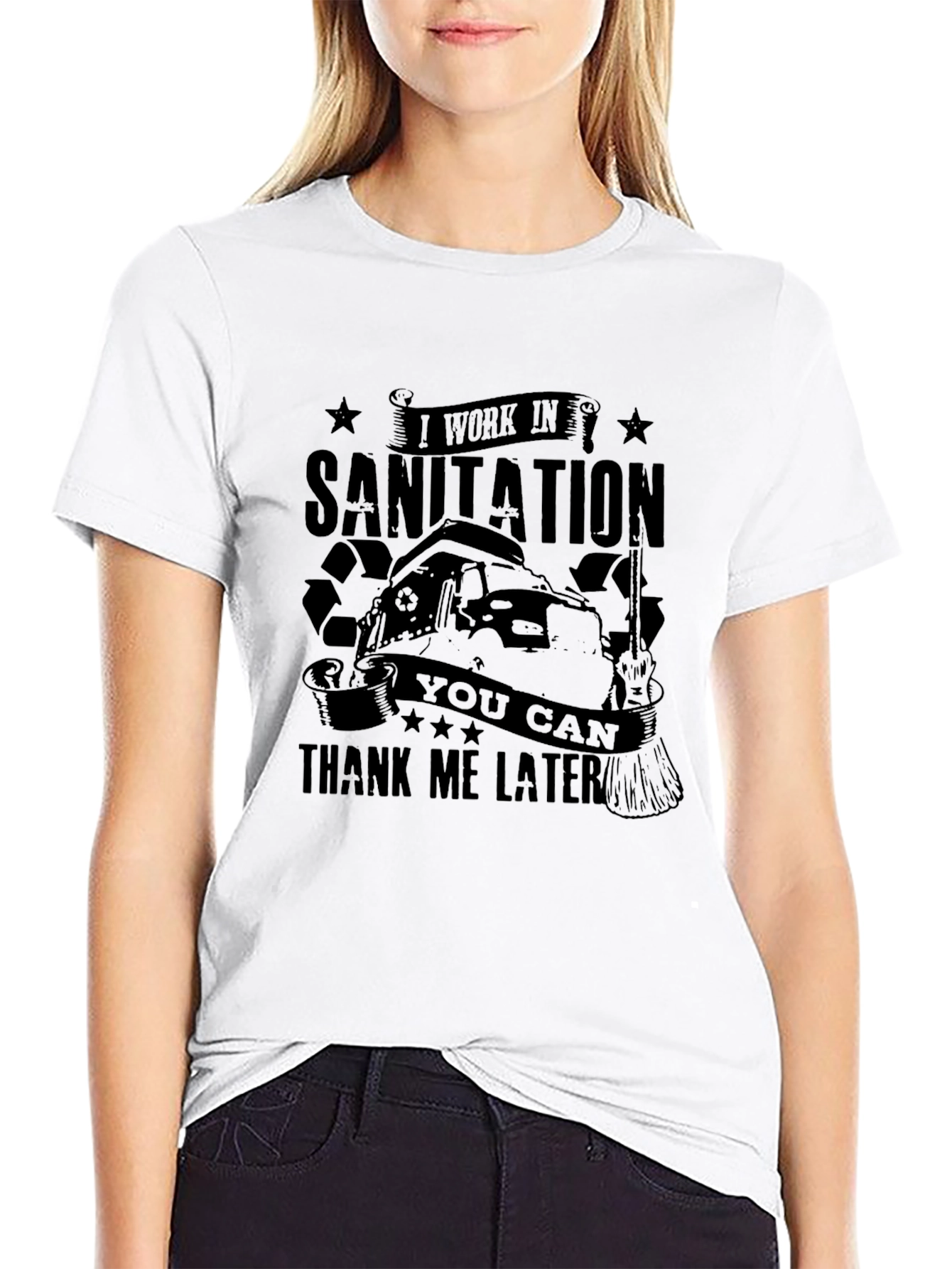 Black Sanitation Worker Graphic Tee - Thank Me Later view 9