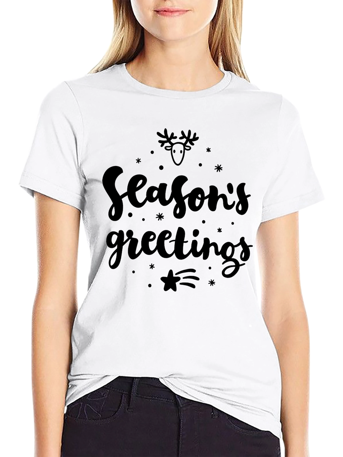 Black Season's Greetings Black T-Shirt view 9