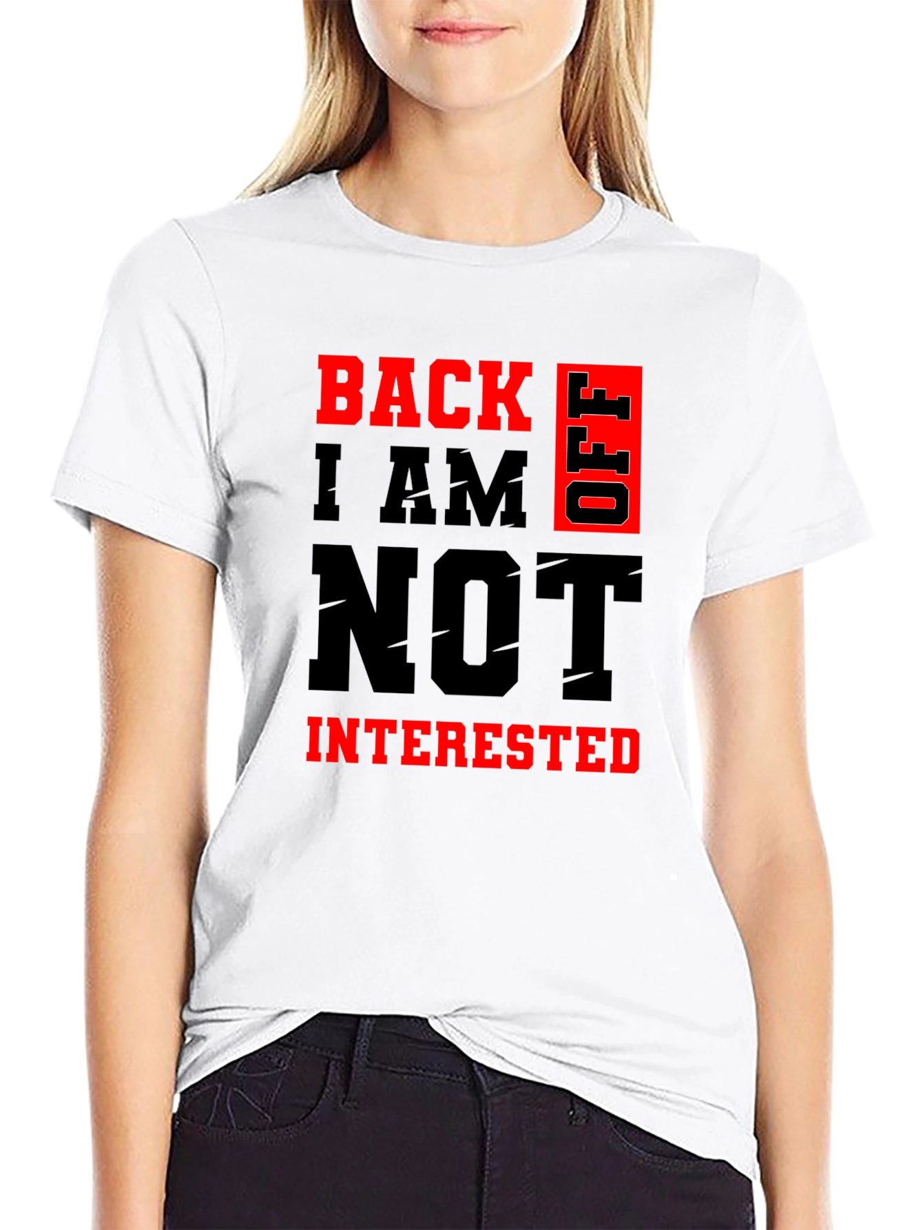 Black Back Off Graphic Tee - Sarcastic Funny T-Shirt view 9