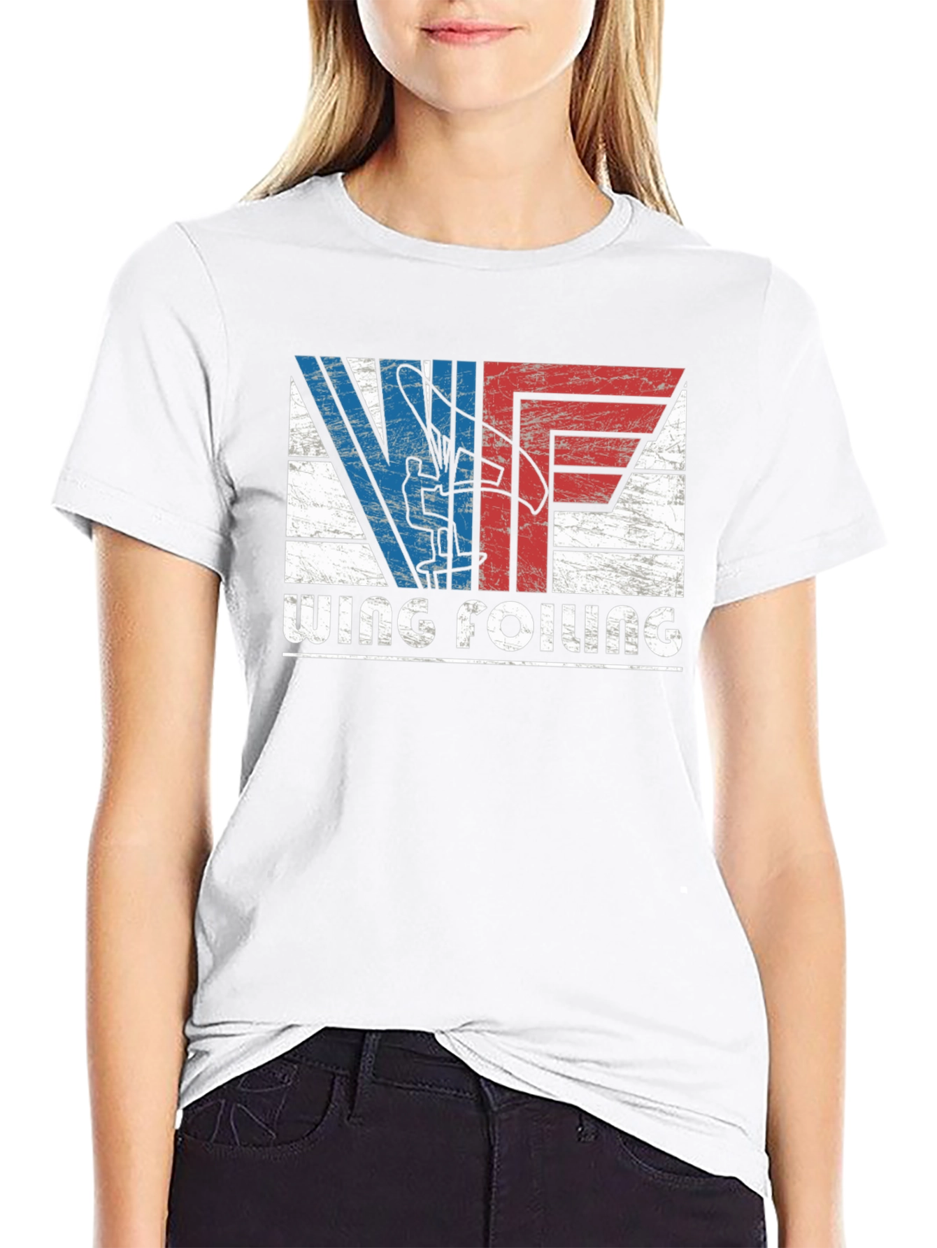 Black Wing Foiling T-Shirt | Retro Style view 9