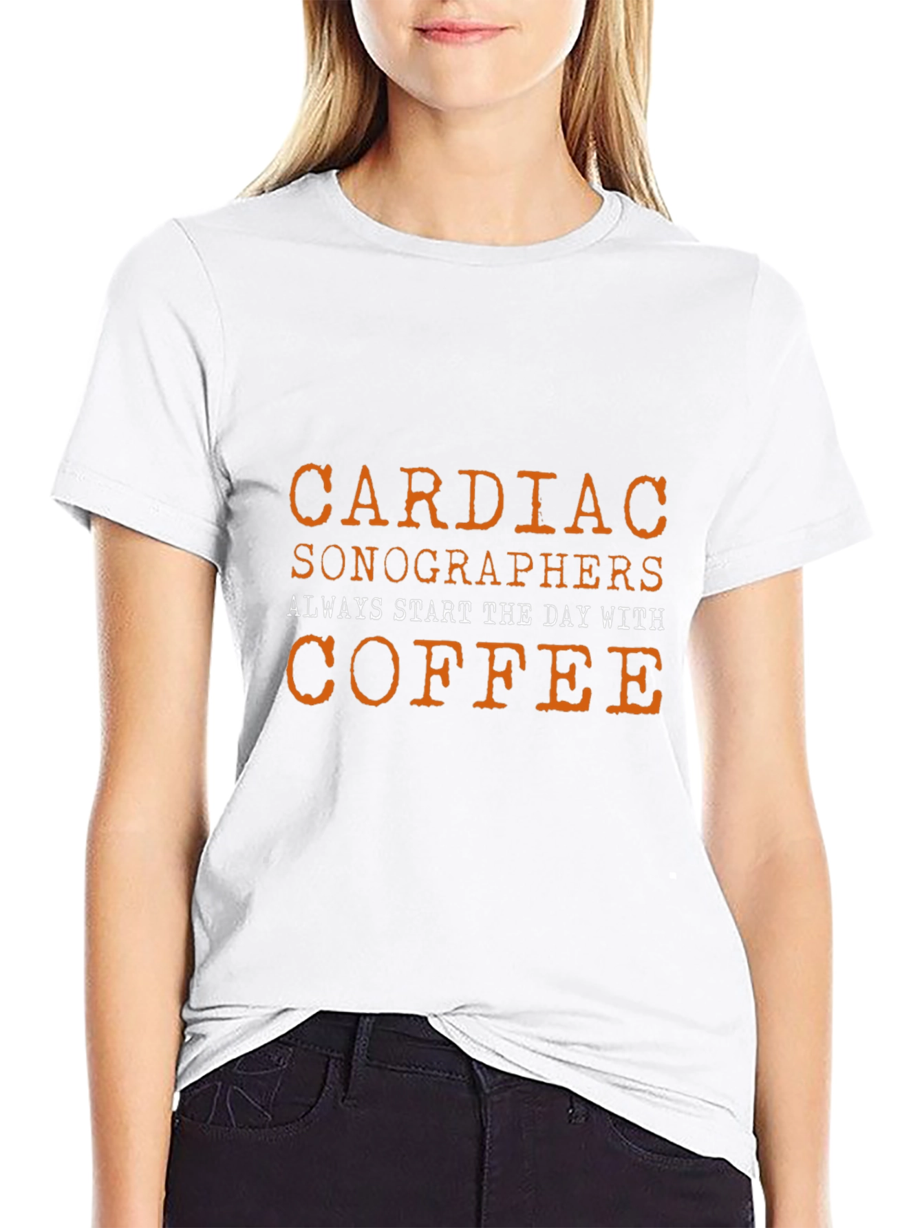 Black Cardiac Sonographers Coffee T-Shirt view 9