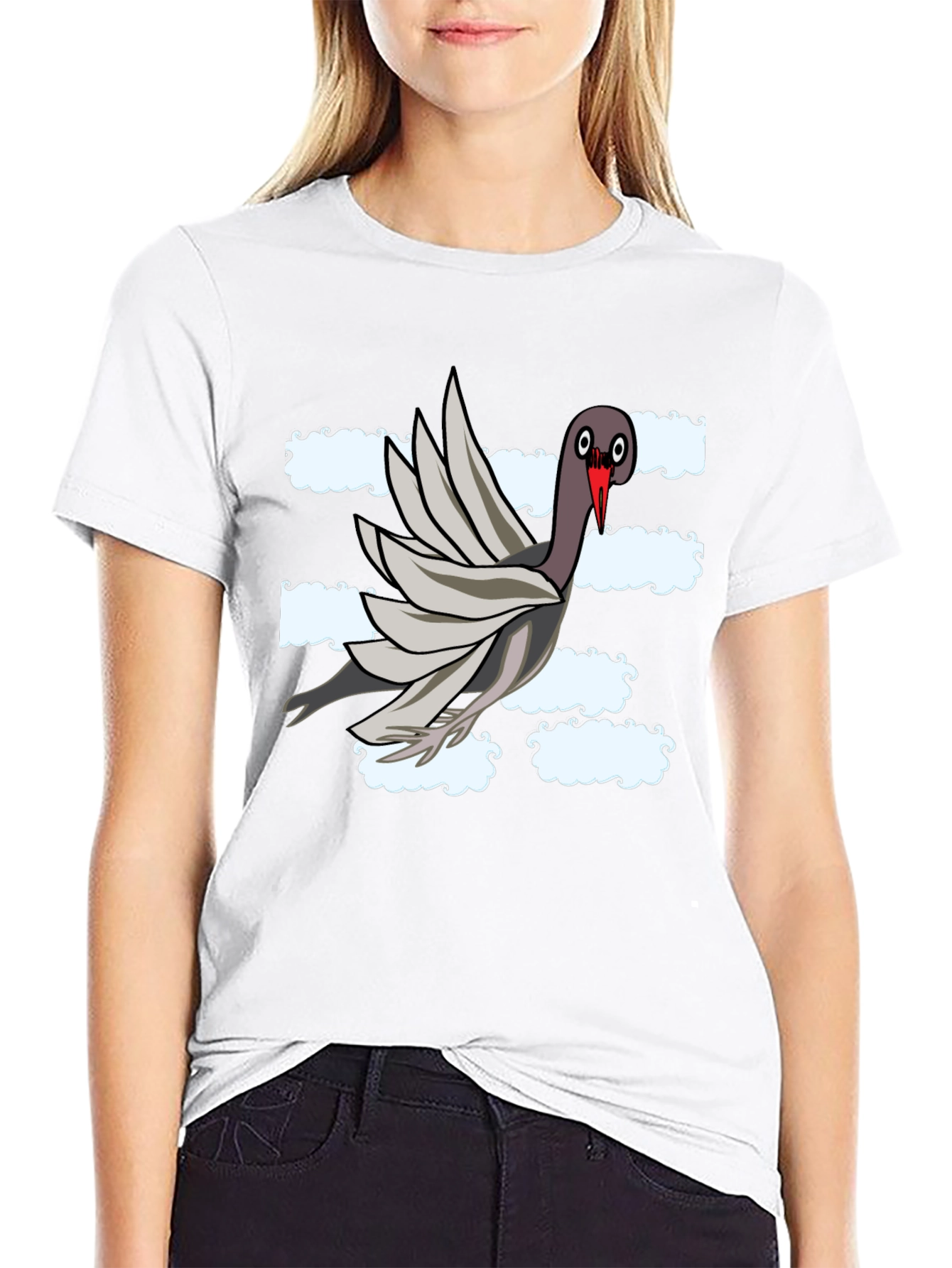 Black Funny Pigeon Graphic T-Shirt view 9