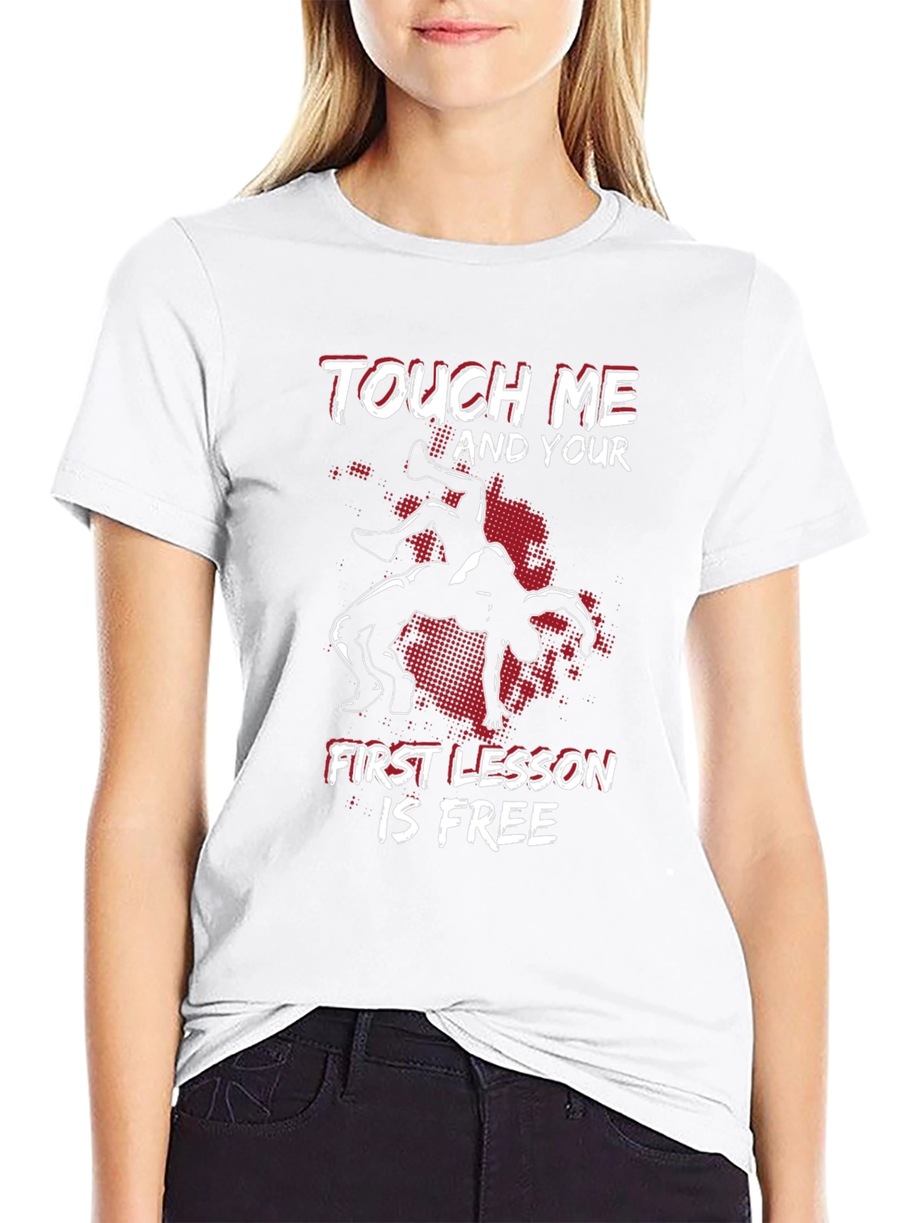 Black Wrestling T-Shirt: Touch Me, First Lesson Free view 9