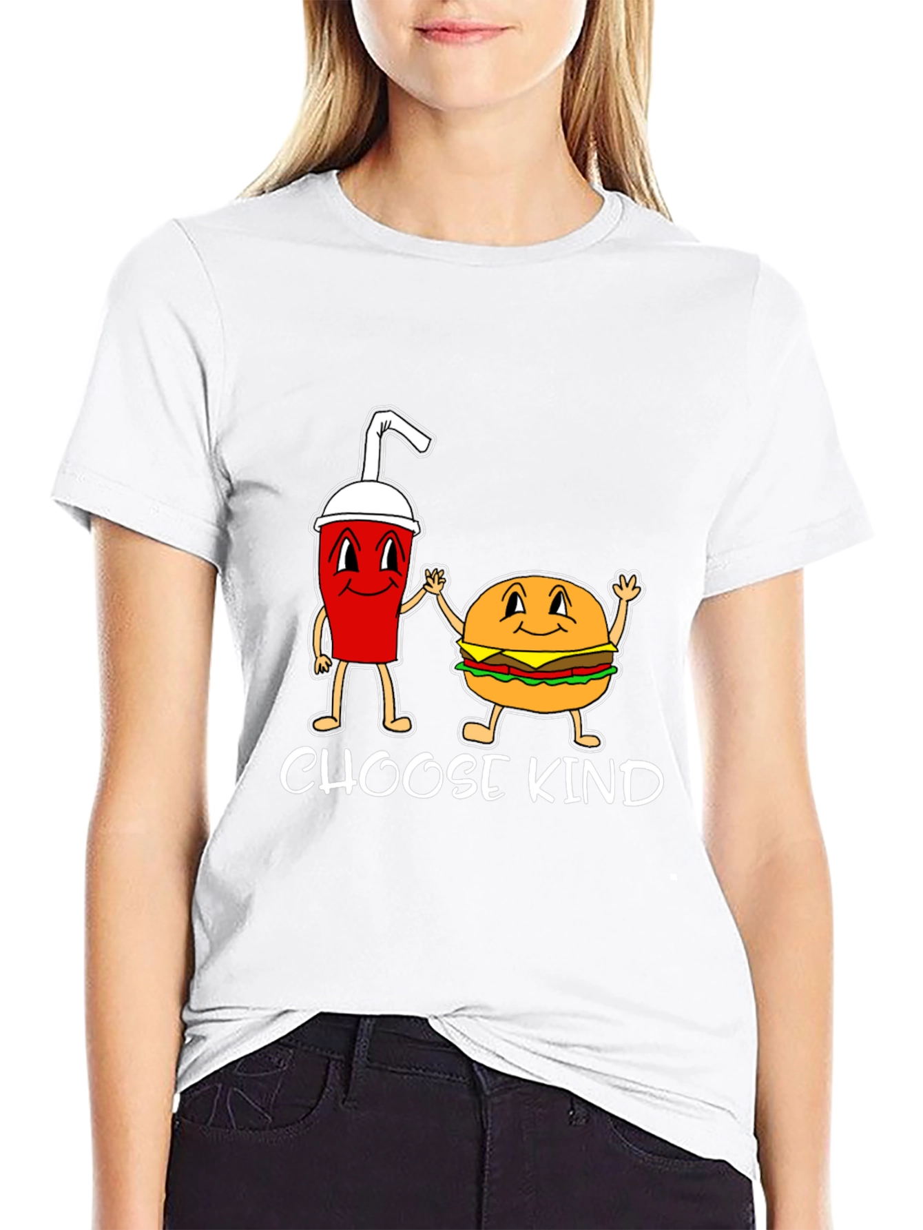 Black Choose Kind Burger & Drink Graphic Tee view 9