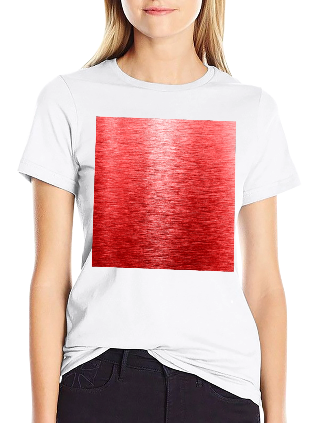 Black Red Metallic Texture Black T-Shirt view 9
