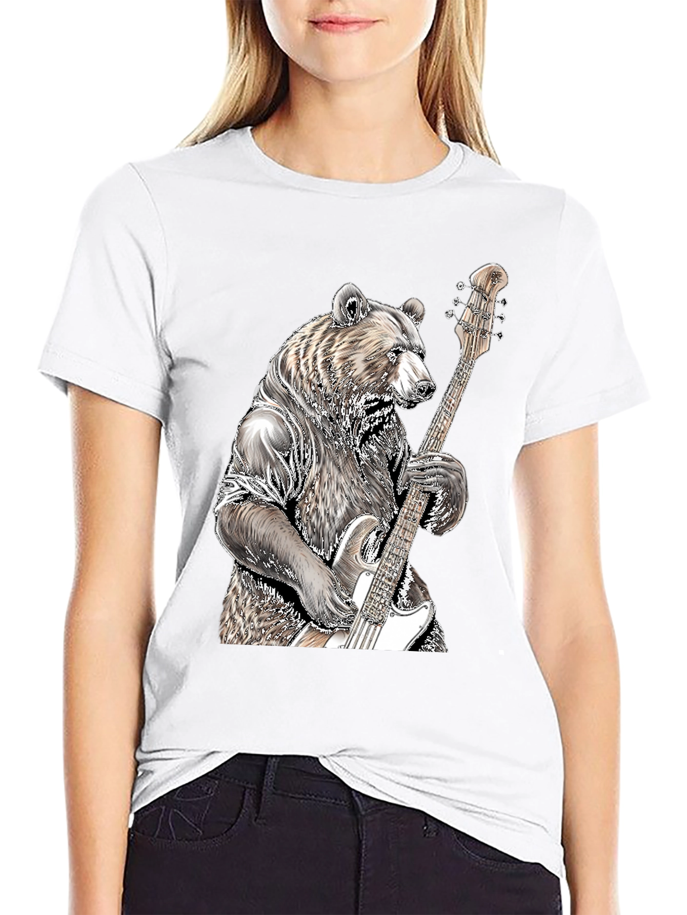 Black Bear Bass Guitar T-Shirt view 9