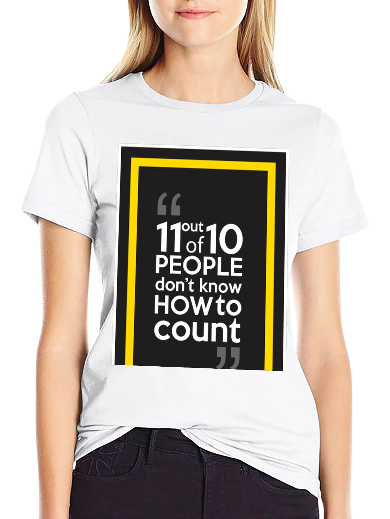 Black 11 out of 10 People Funny Graphic Tee view 9