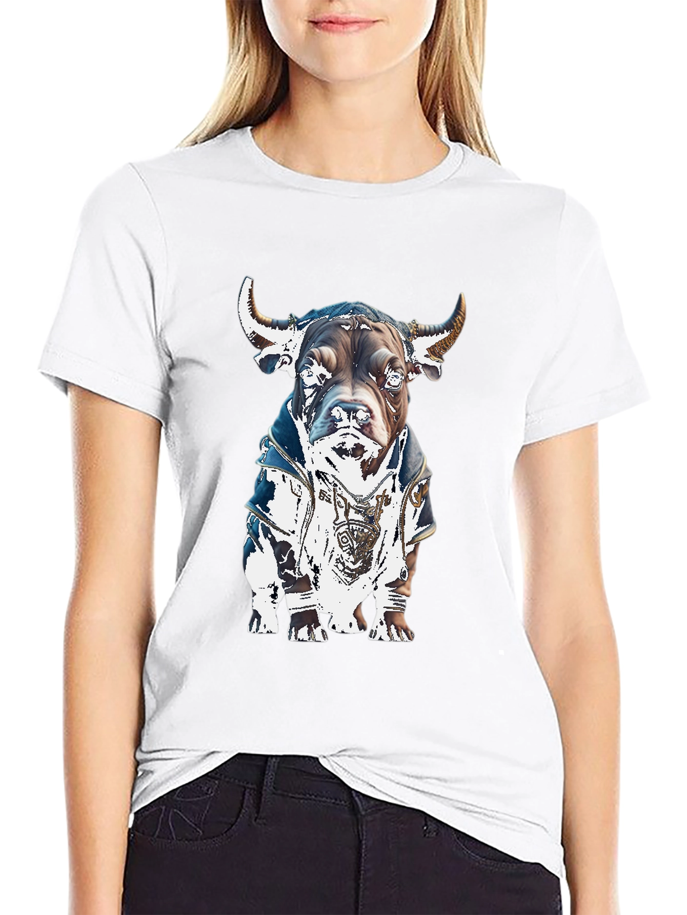 Black Bull Dog Graphic Tee - Stylish Black T-Shirt view 9