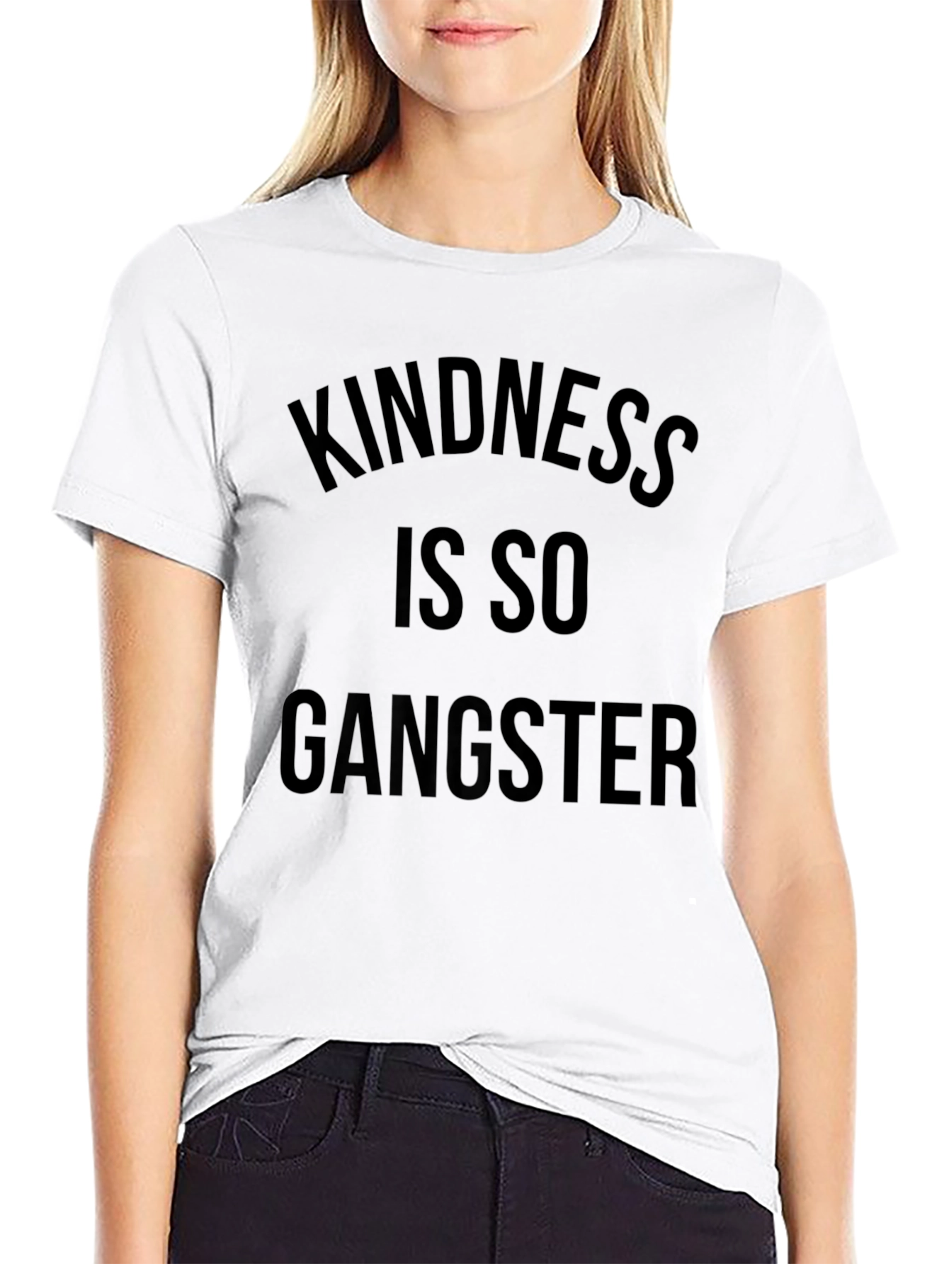 Black Kindness is So Gangster T-Shirt - Black Crew Neck view 9