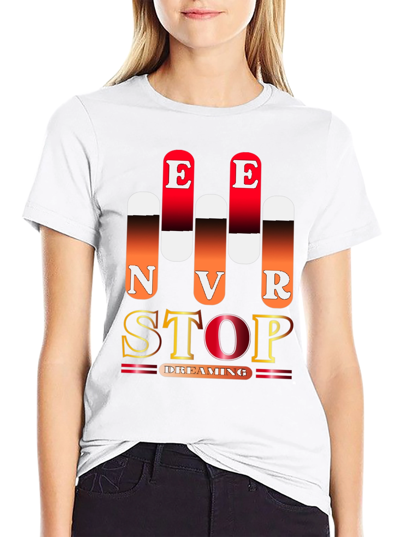 Black Never Stop Dreaming Graphic Tee view 9