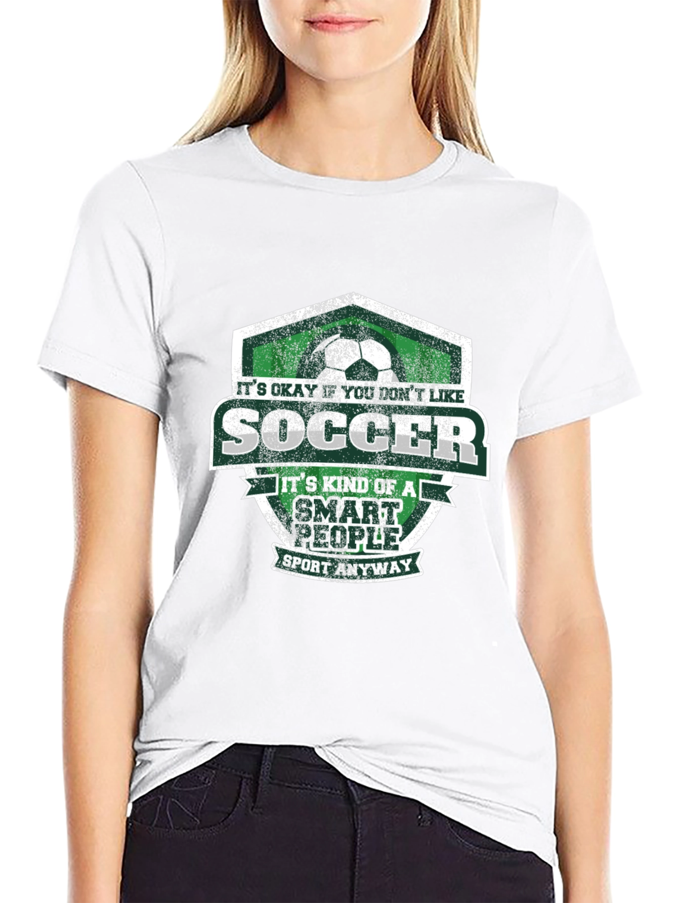 Black Soccer Smart People Graphic T-Shirt view 9