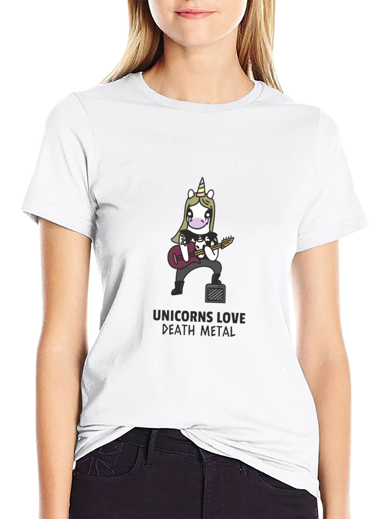 Black Unicorns Love Death Metal Black T-Shirt view 9