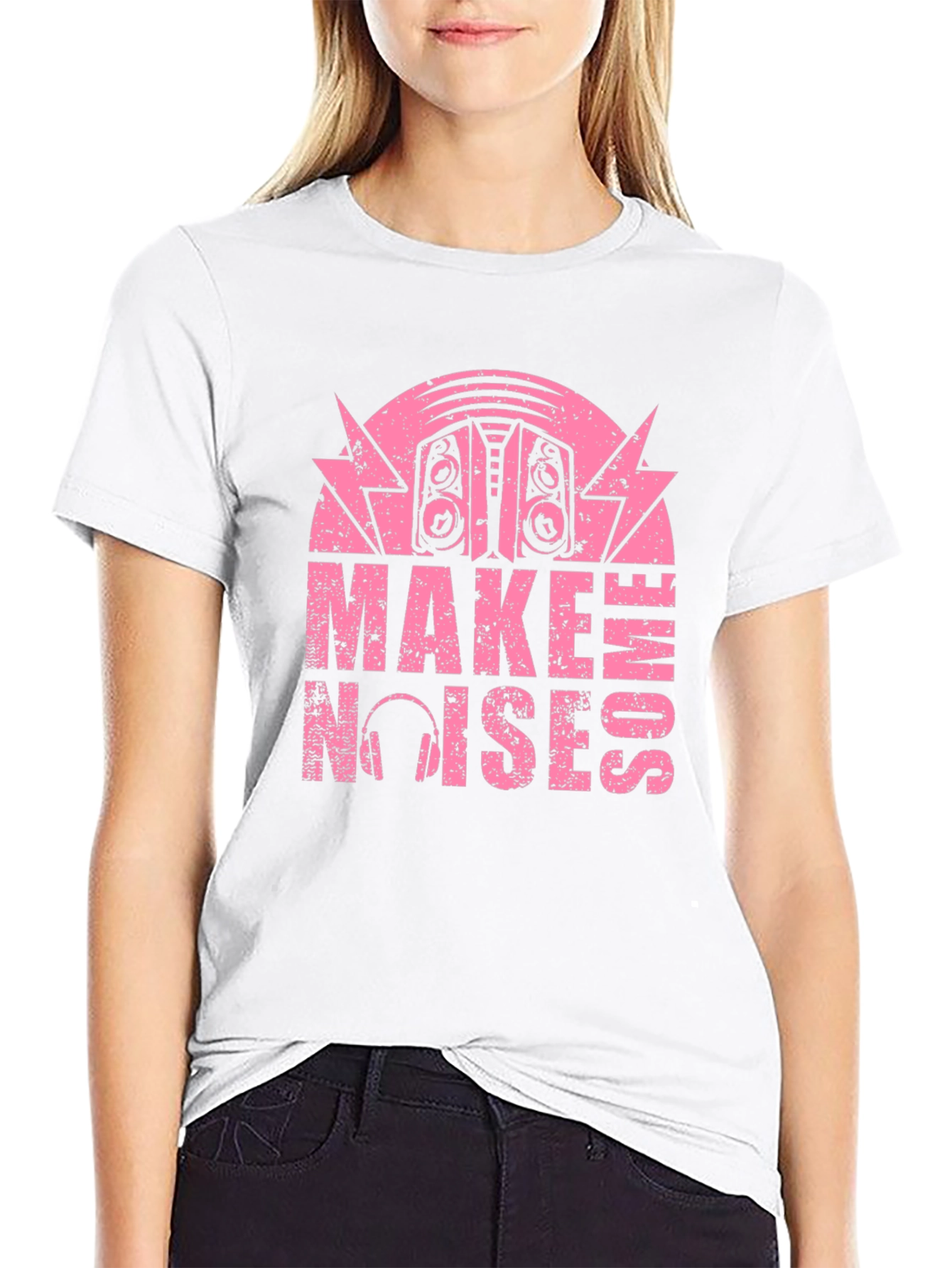 Black Make Some Noises Graphic T-Shirt view 9