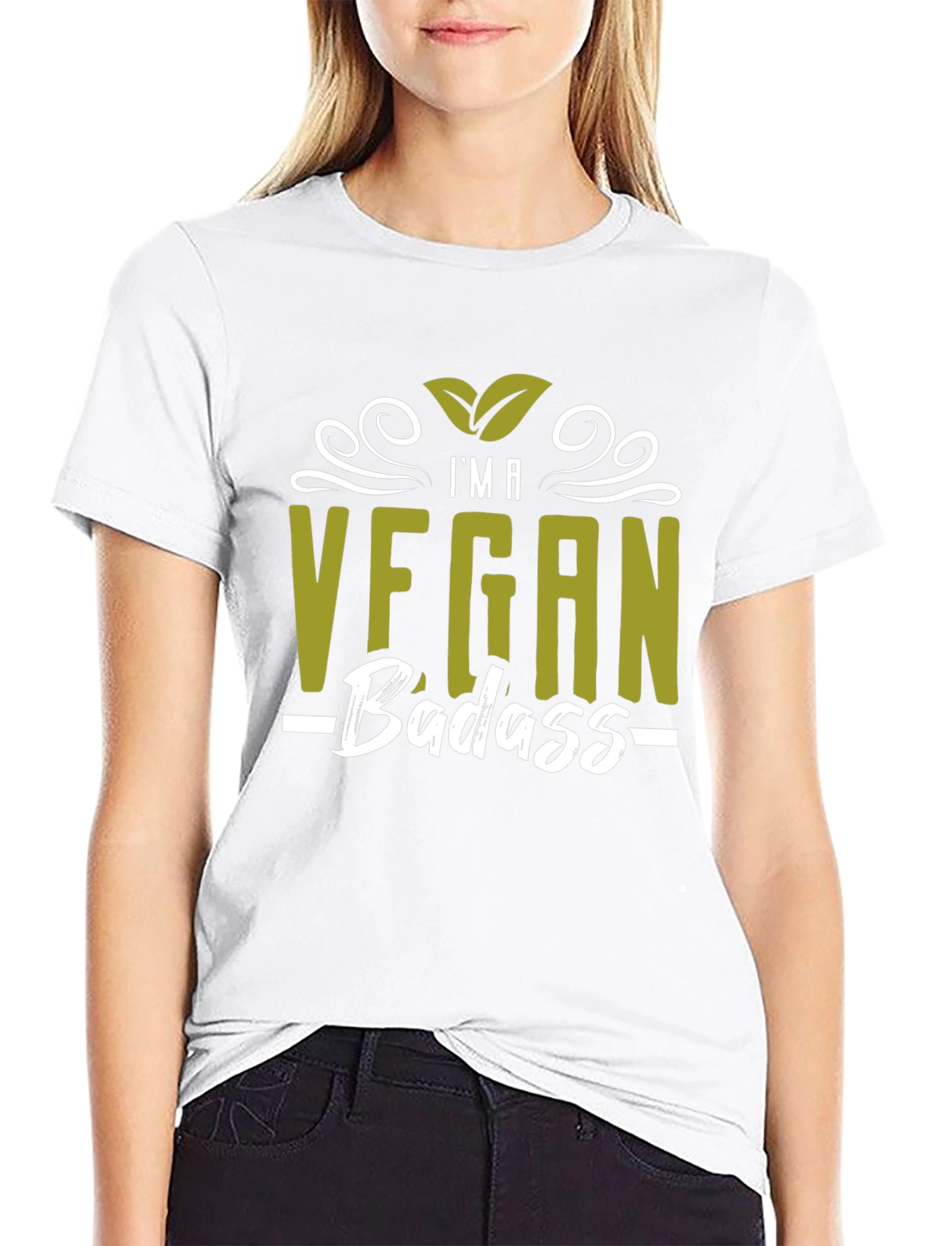 Black Vegan Badass T-Shirt - Stylish Vegan Pride Tee view 9