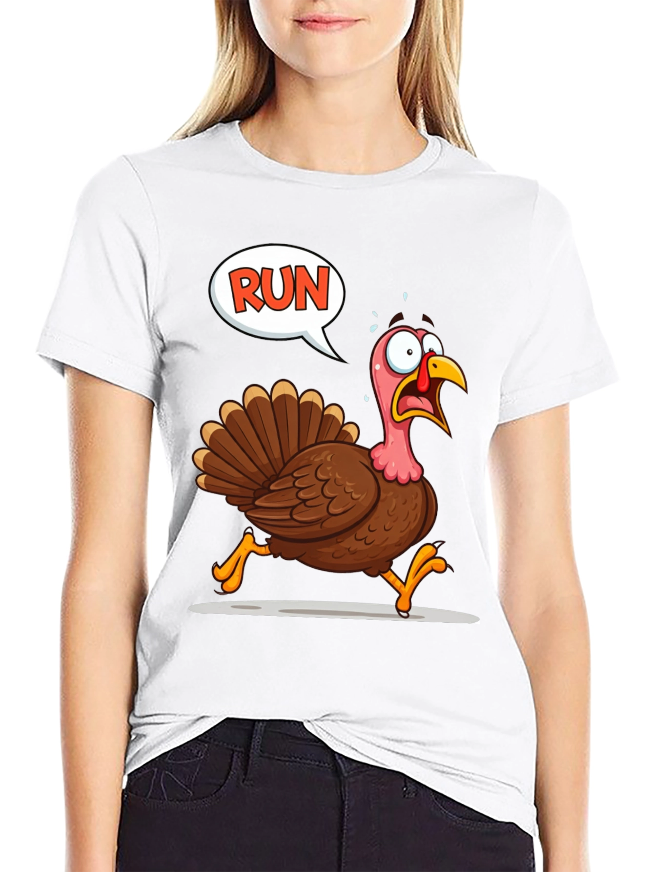 Black Run Turkey T-Shirt - Thanksgiving Fun view 9
