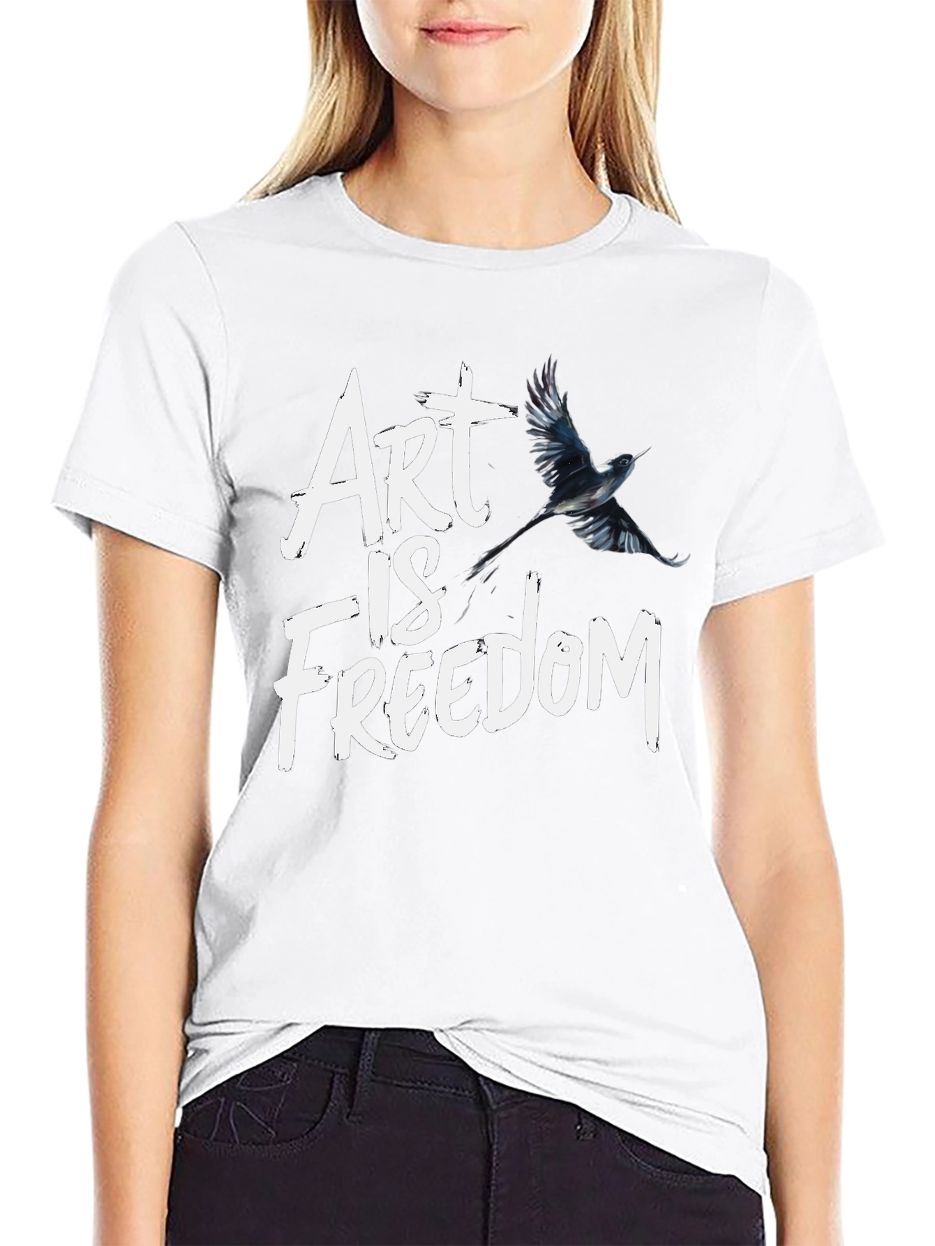 Art Is Freedom Graphic Tee - Black T-Shirt - 9