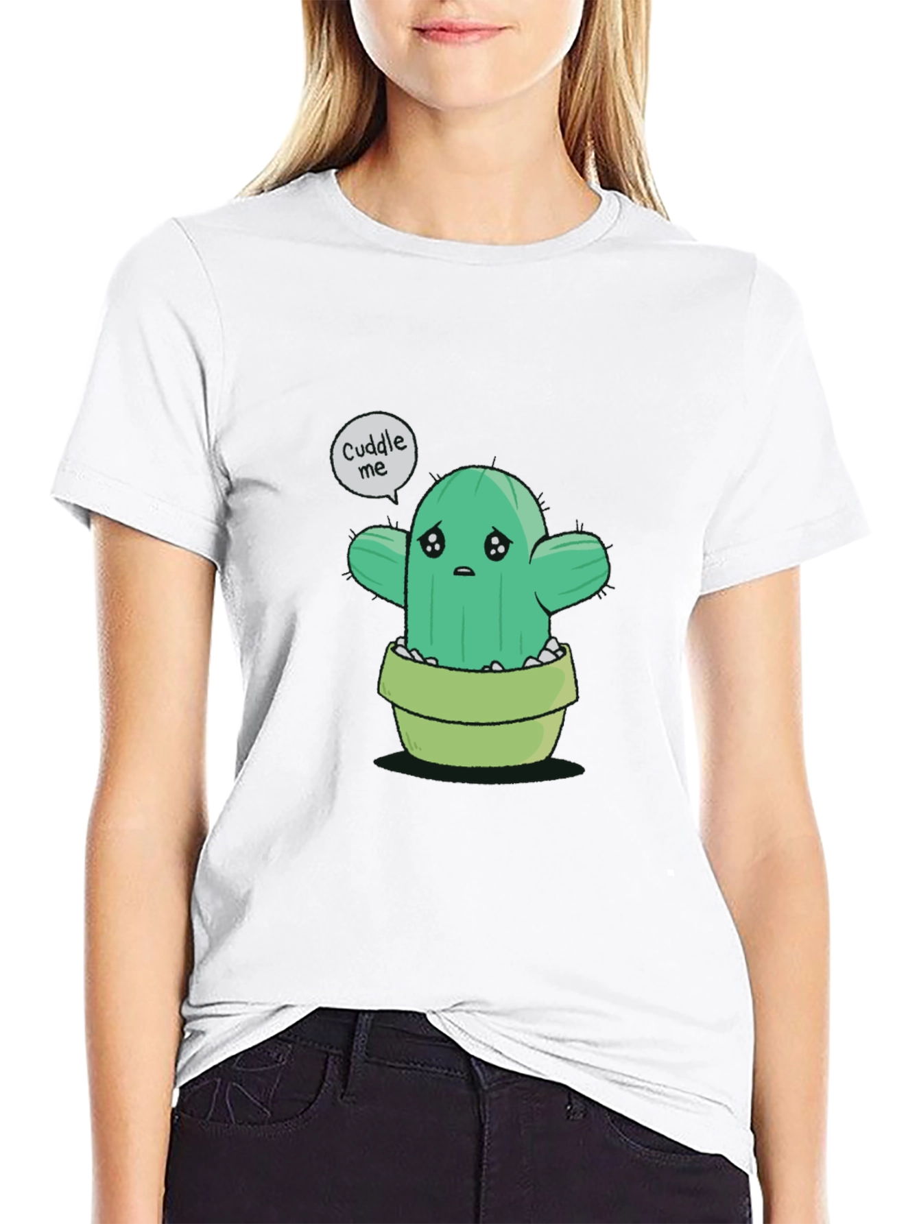 Sad Cactus Cuddle Me Graphic T-Shirt - 9
