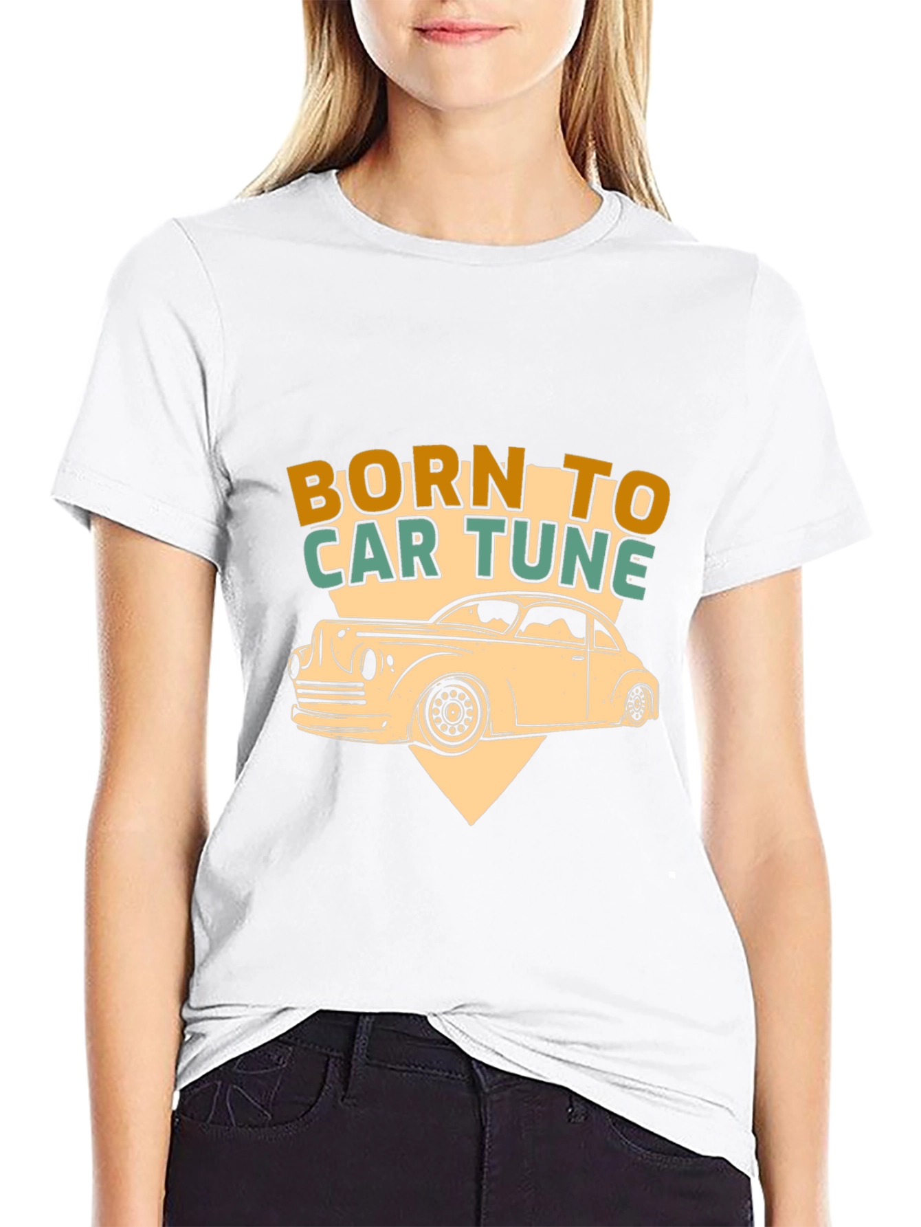 Black Born to Car Tune Graphic T-Shirt view 9