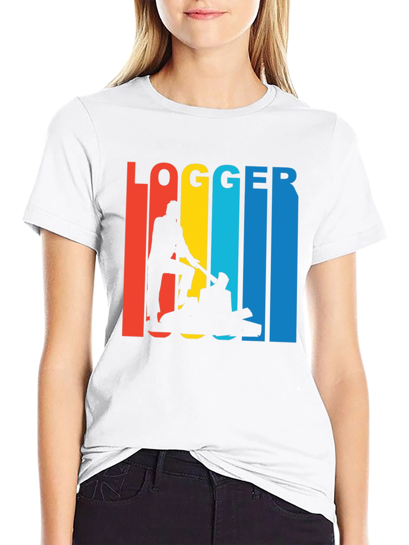 Black Logger Retro T-Shirt - Lumberjack Graphic Tee view 9