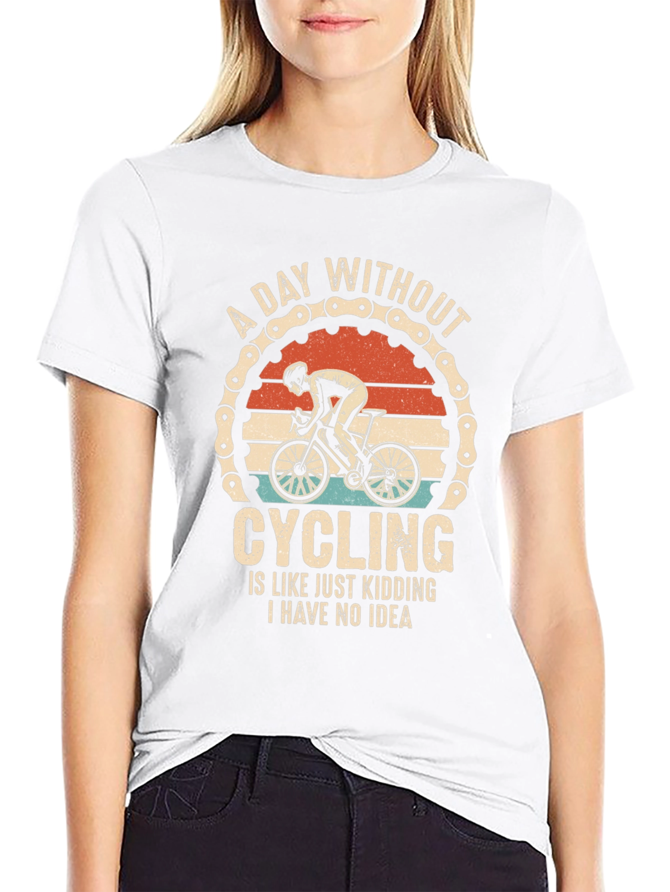 Black A Day Without Cycling T-Shirt - Funny Cyclist Tee view 9