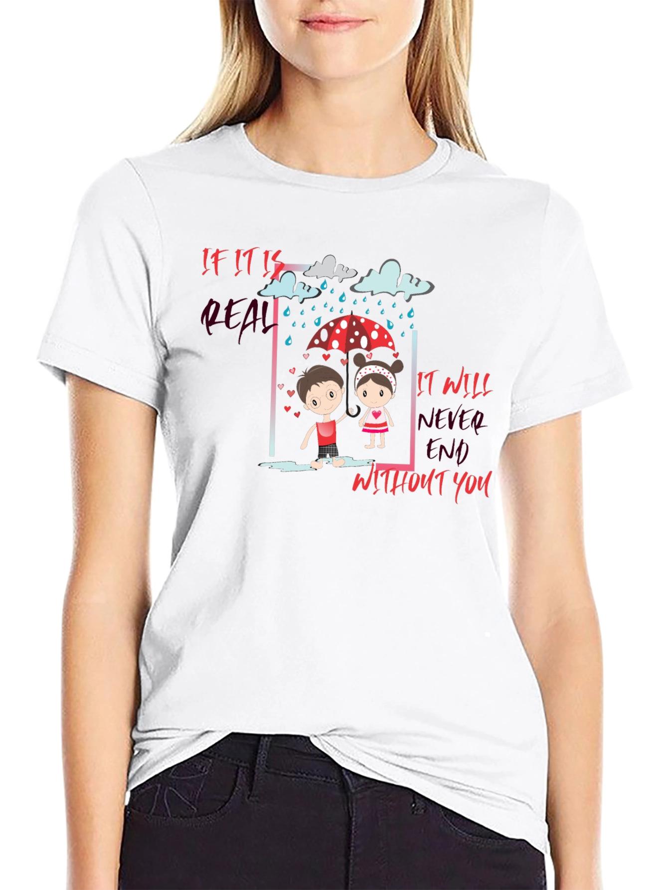 Black Rainy Day Romance Graphic Tee view 9
