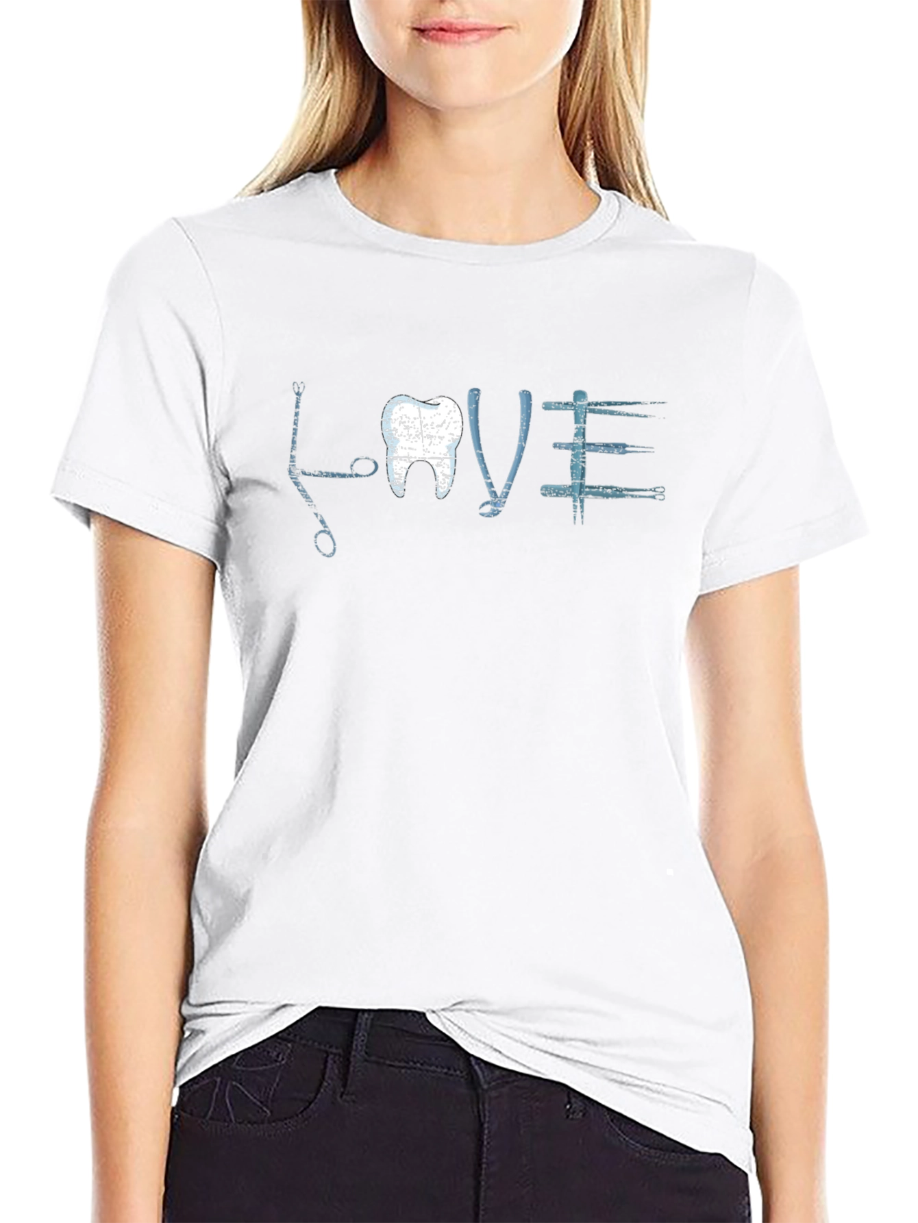 Black Dentist Love T-Shirt - Dental Hygiene Tee view 9
