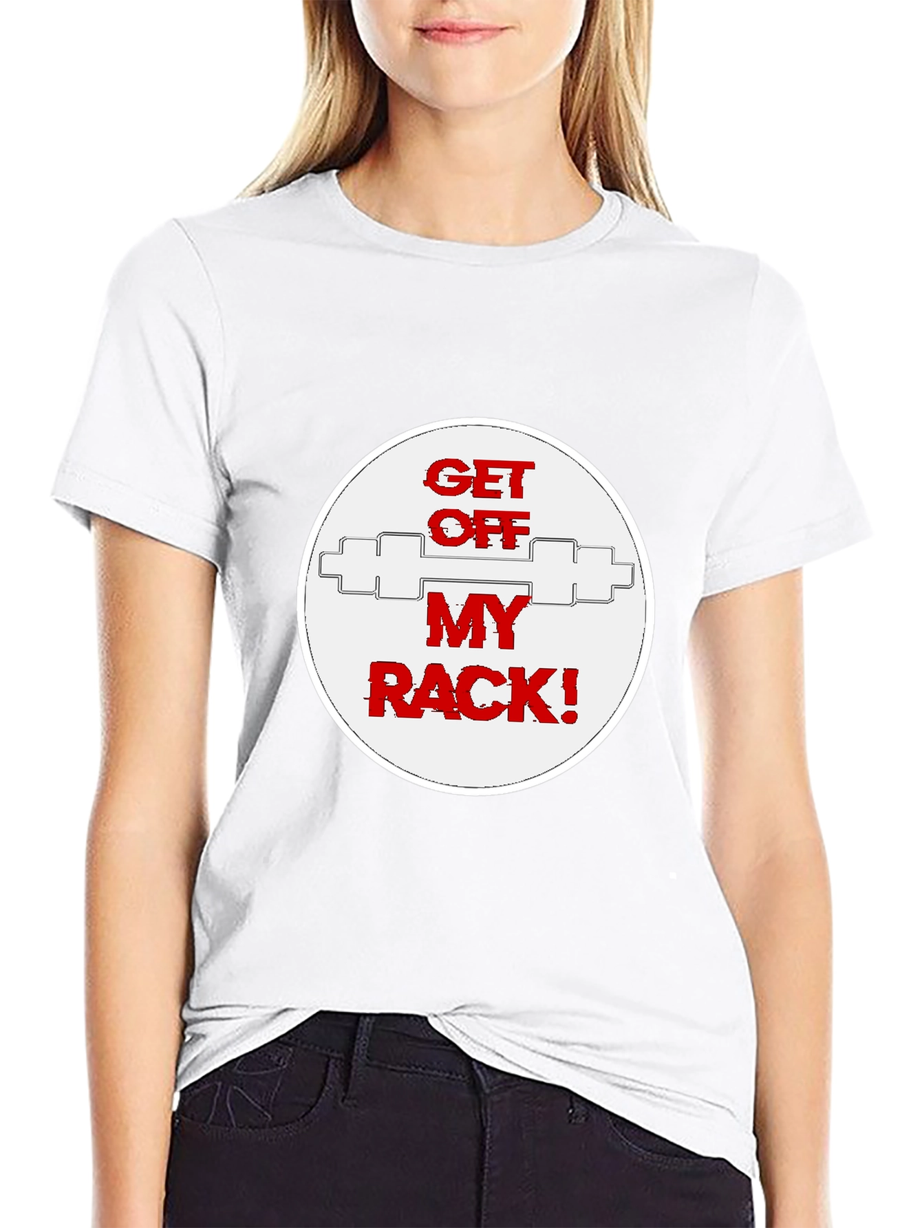 Black Get Off My Rack T-Shirt - Gym Humor view 9