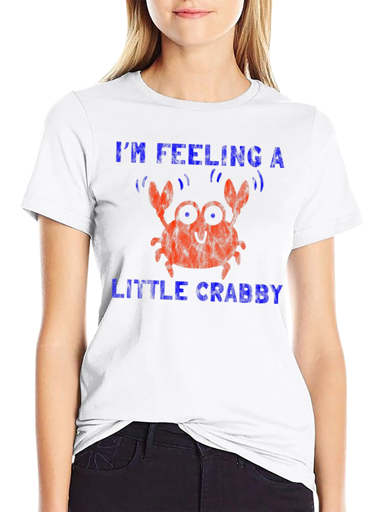 Black Feeling Crabby T-Shirt - Funny Crab Graphic Tee view 9
