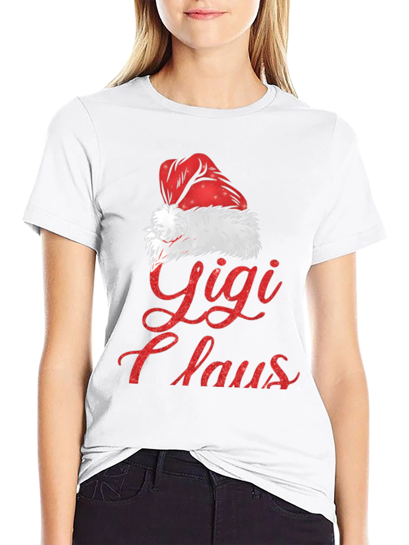 Black Gigi Claus Christmas Graphic Tee Shirt view 9