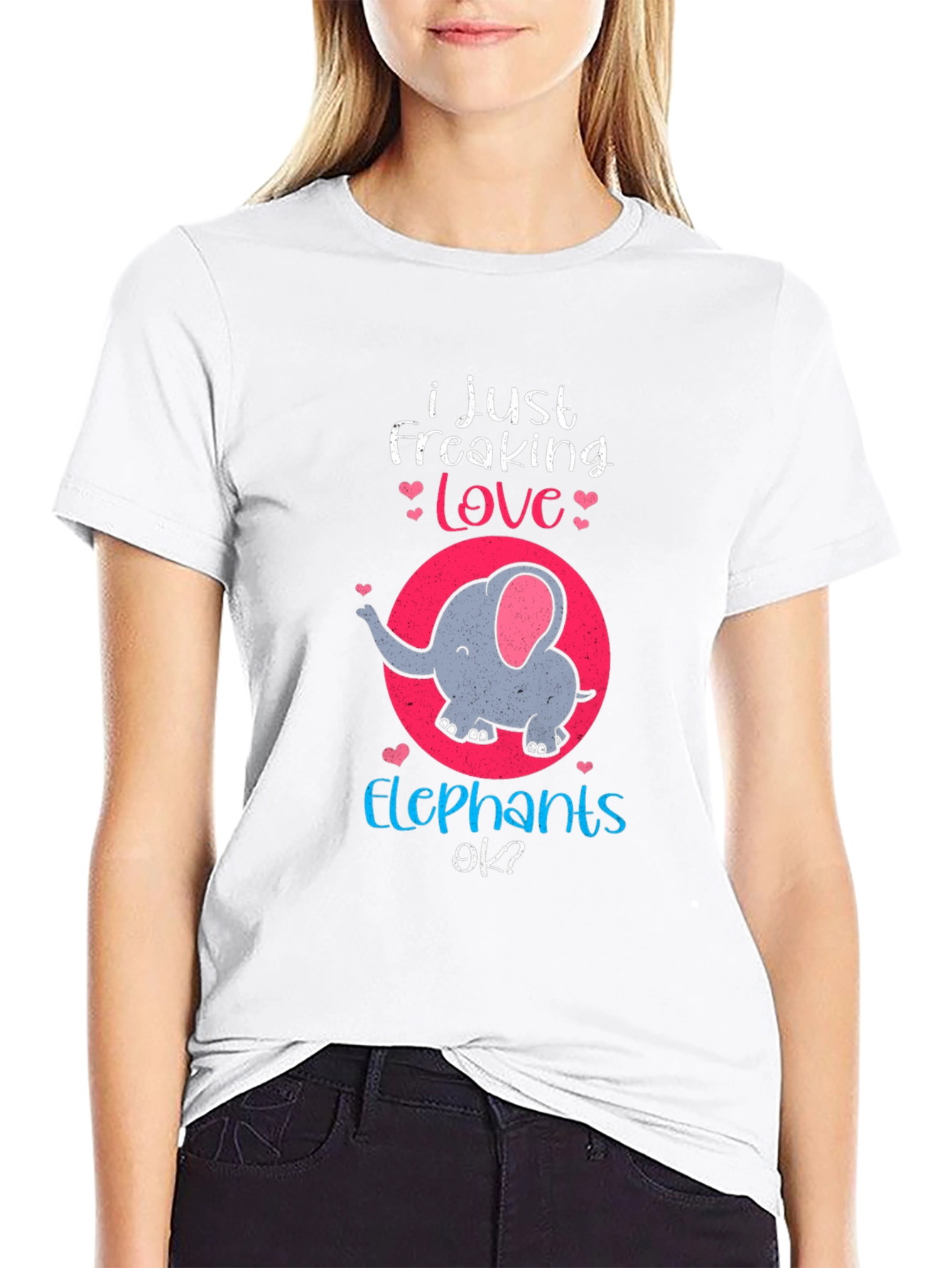 Black Elephant Lover T-Shirt - Freaking Love Elephants Tee view 9