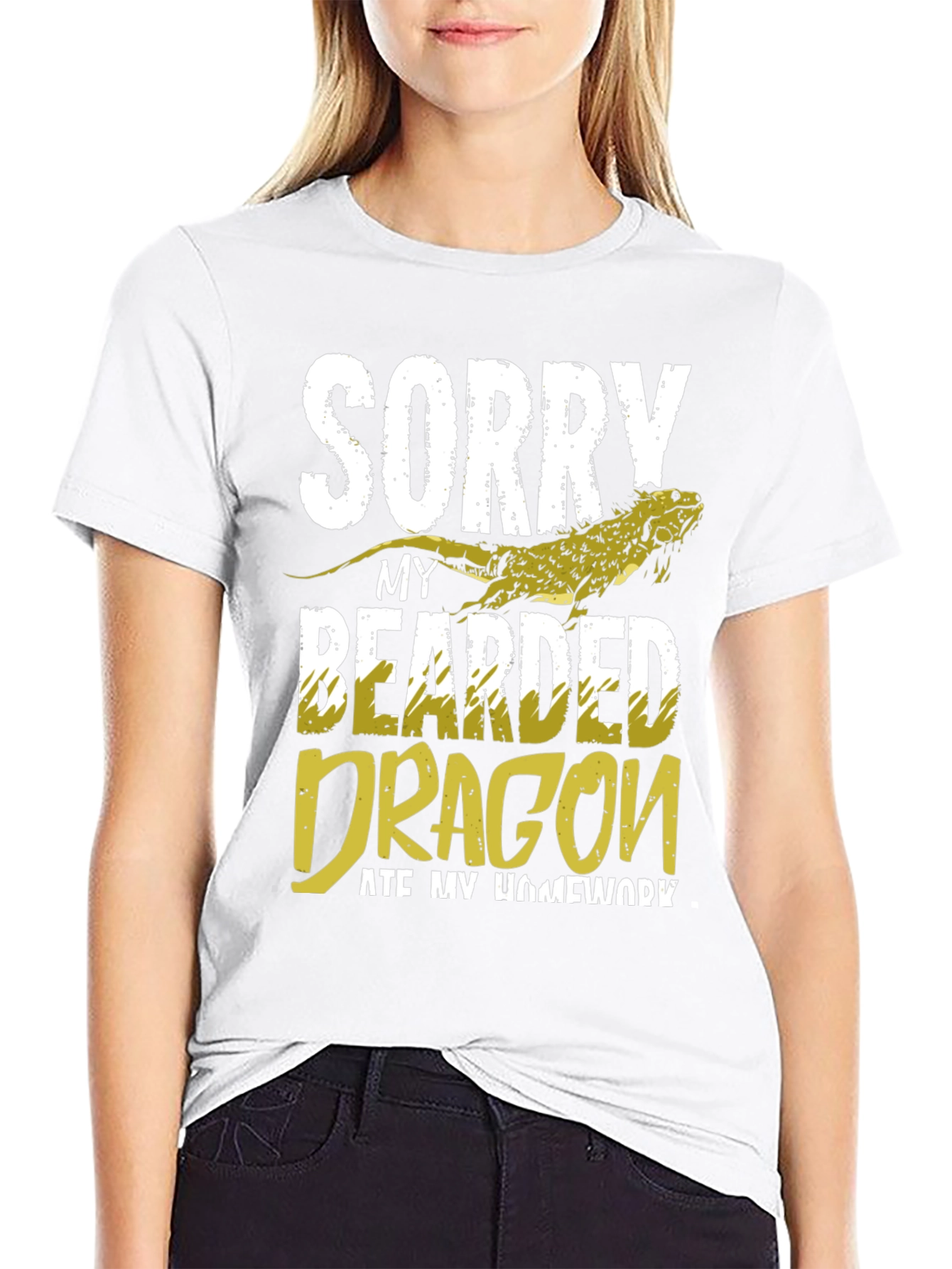 Black Bearded Dragon Ate My Homework Funny Graphic Tee view 9