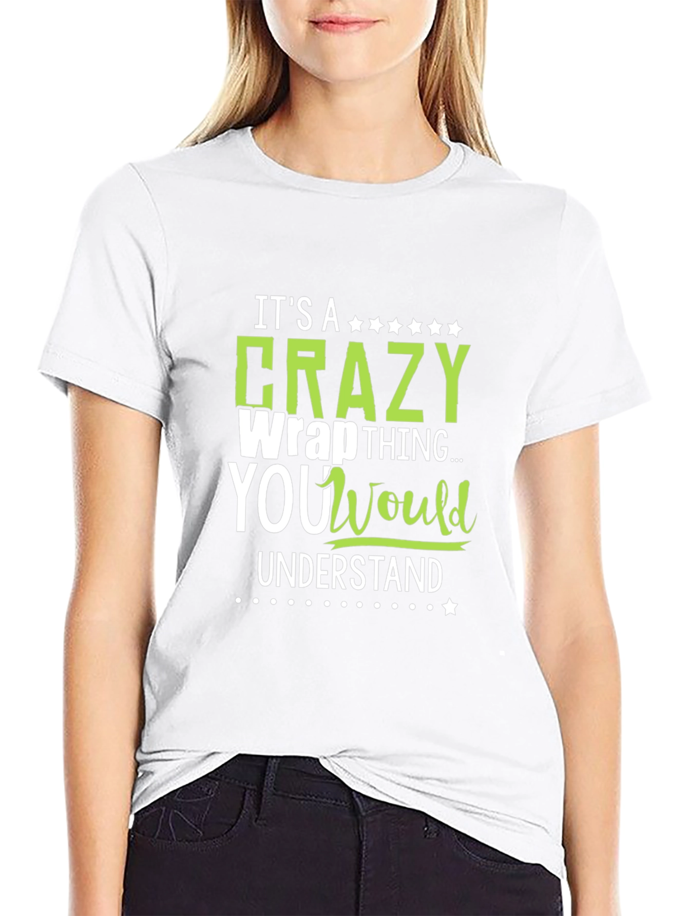 Black Crazy Wrap Thing T-Shirt - Funny Graphic Tee view 9