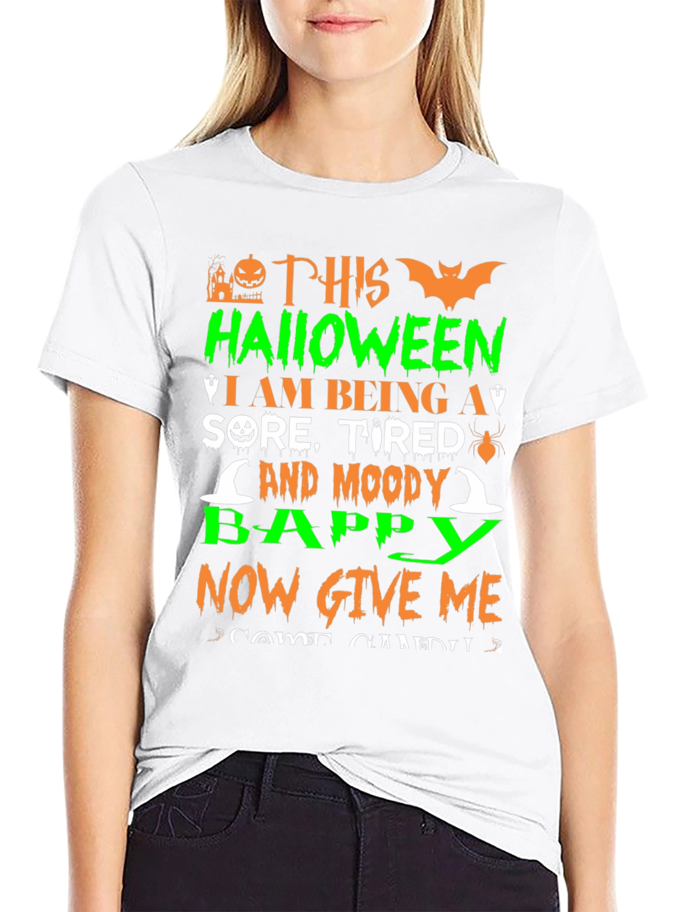 Black Funny Halloween Bappy T-Shirt view 9
