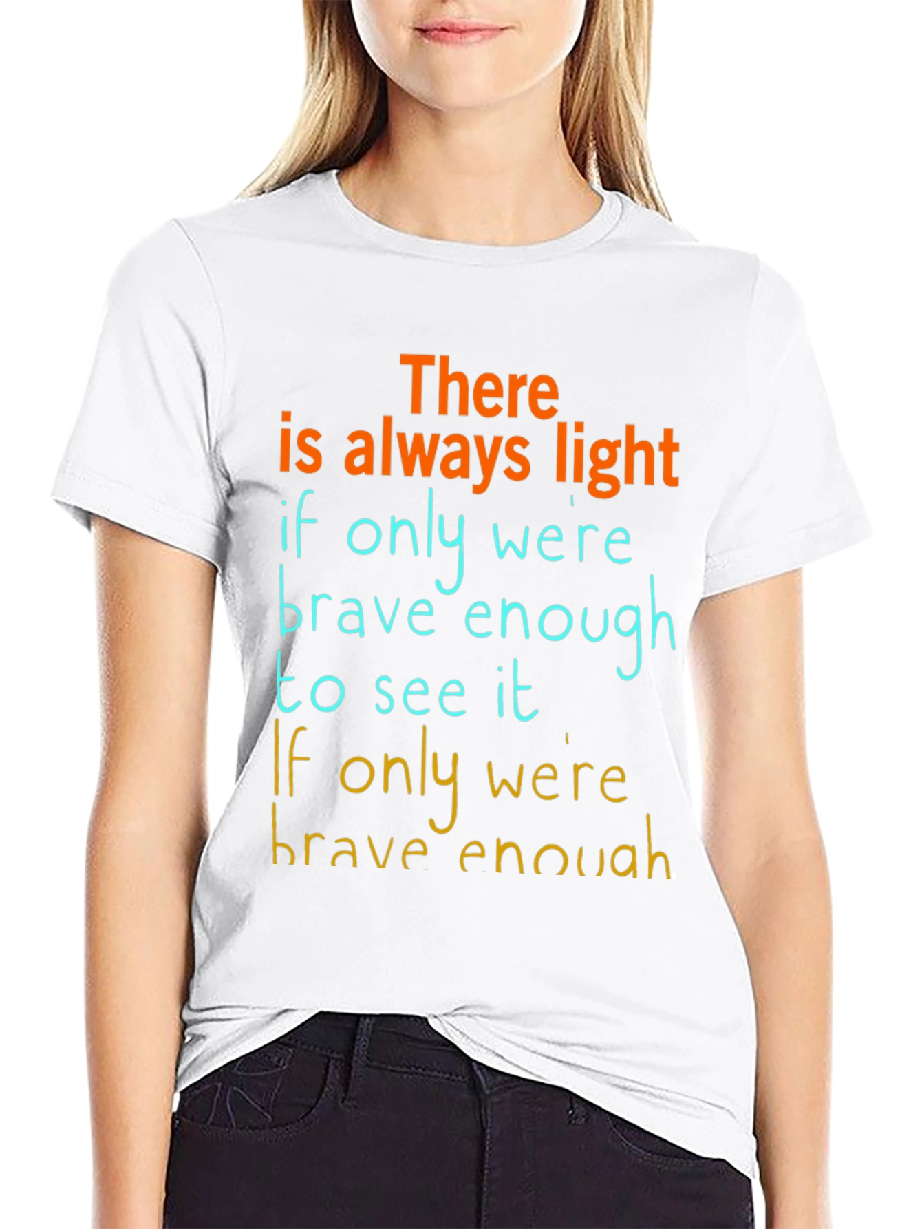 Black Inspirational Graphic T-Shirt: Always Light view 9