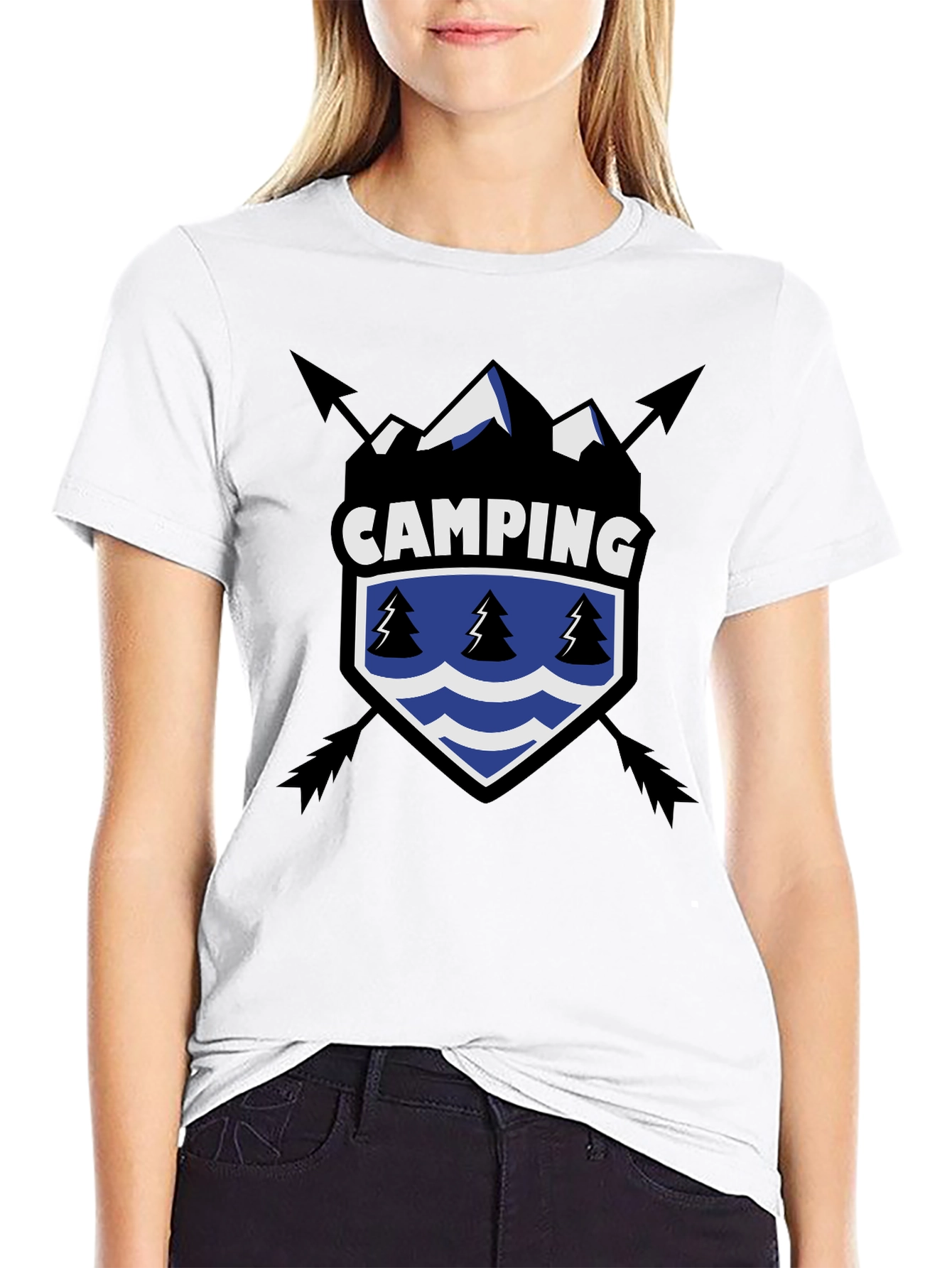 Black Camping Adventure Graphic Tee - Black view 9