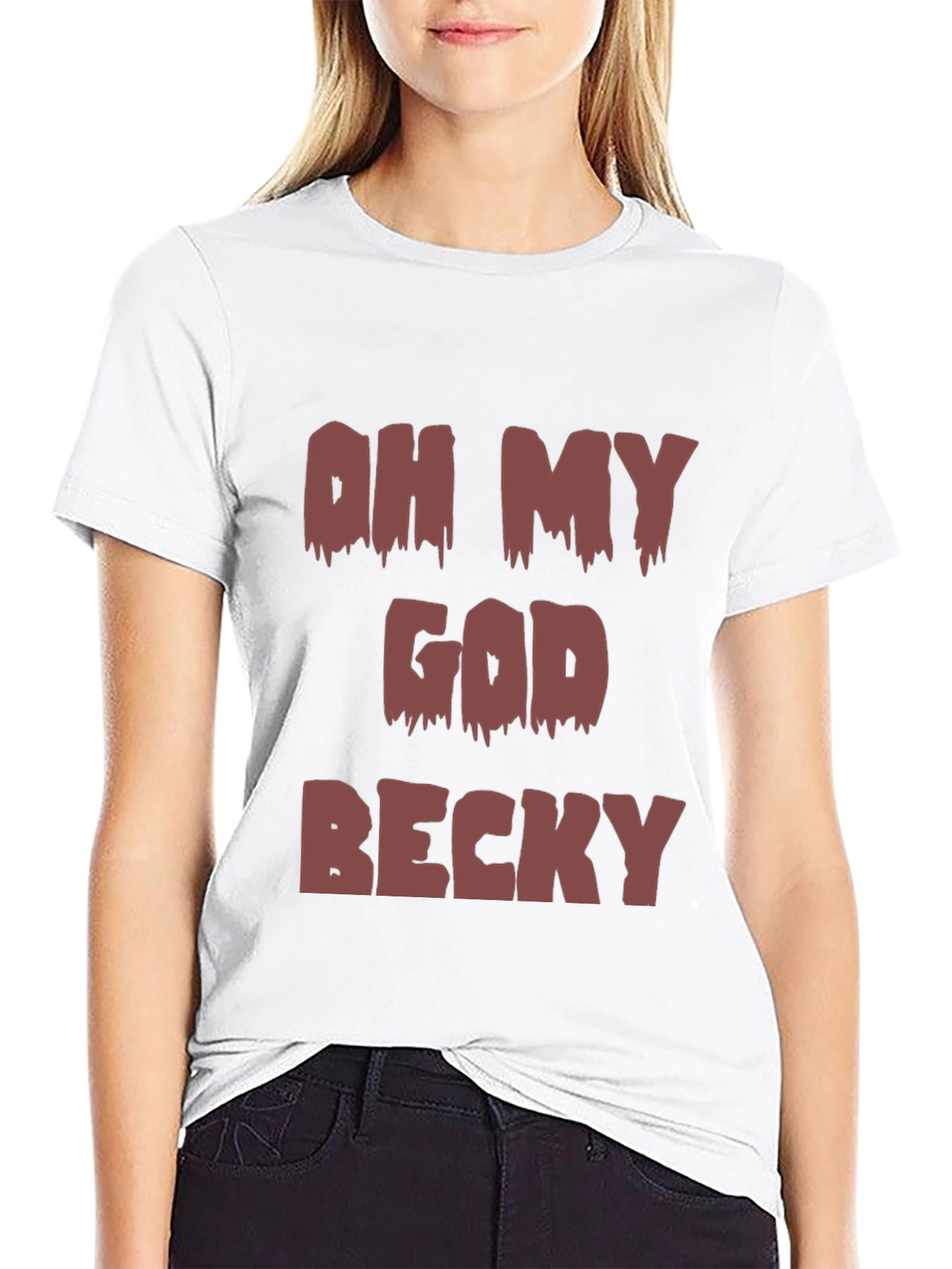 Black Oh My God Becky Graphic Tee - Trendy & Fun view 9
