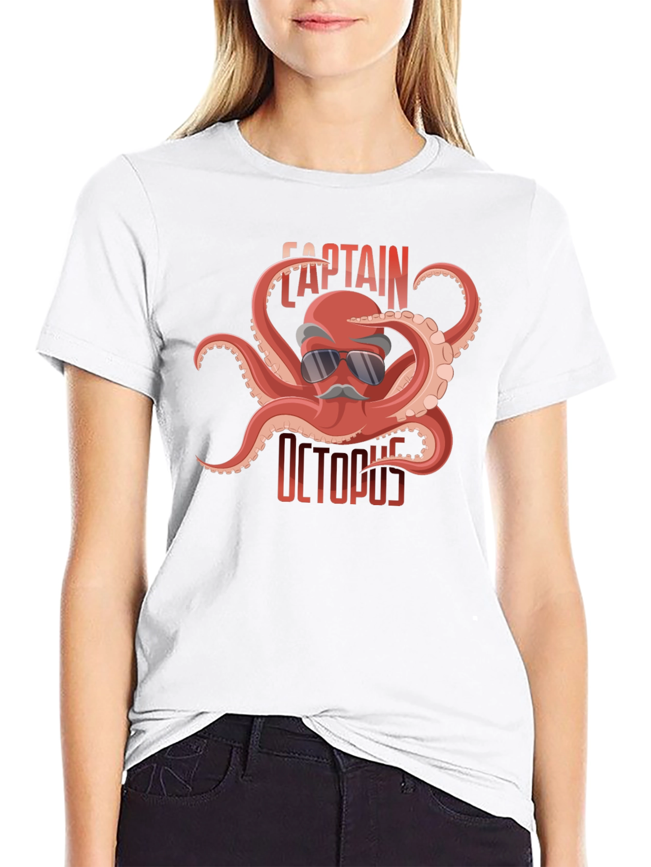 Black Captain Octopus Graphic Tee - Black Cotton Shirt view 9